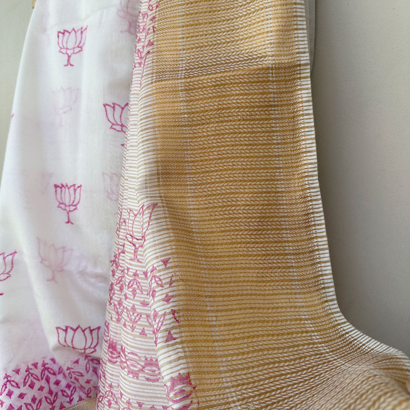 Aaditya Handblock Printed Cotton Silk Saree