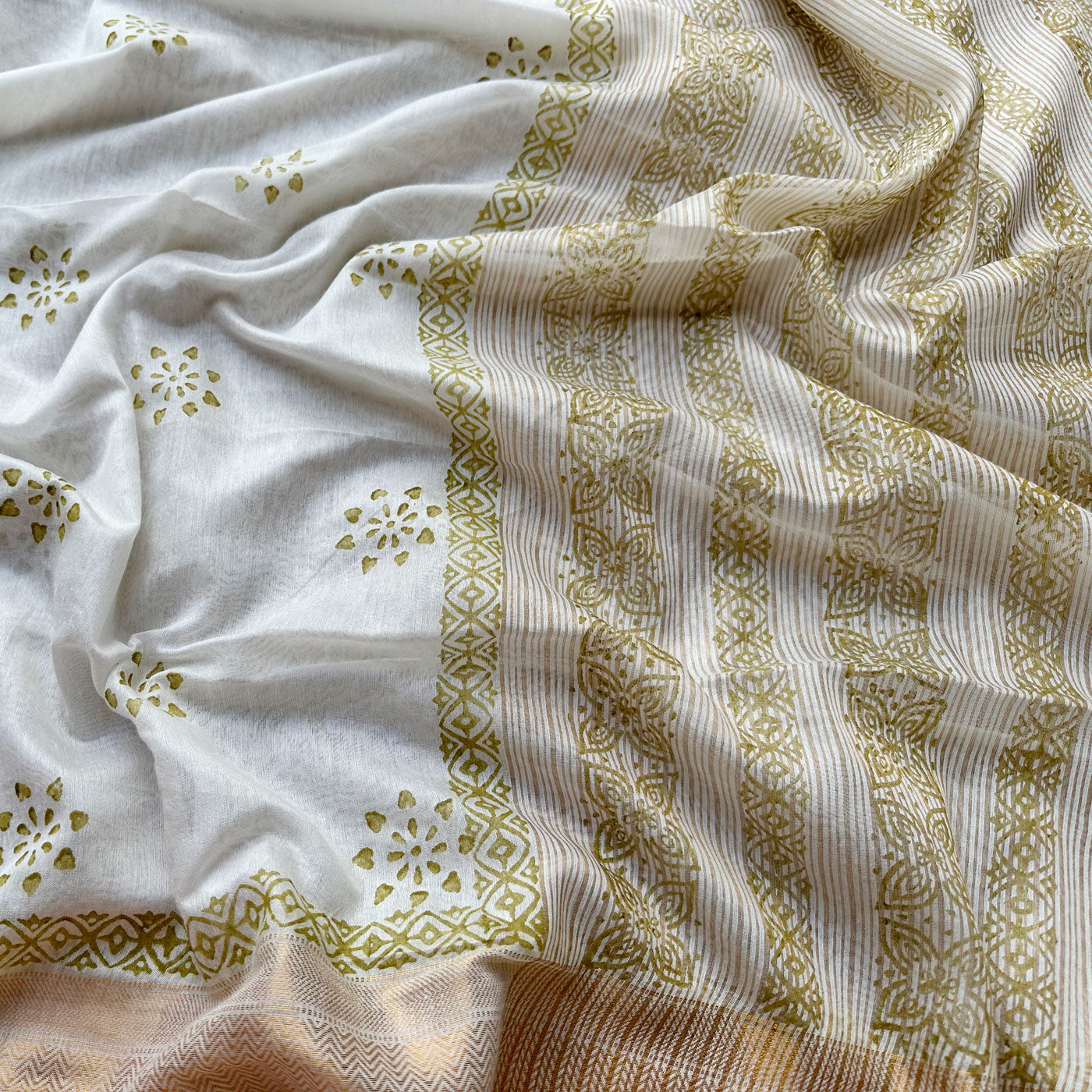 Ashwini Handblock Printed Cotton Silk Saree