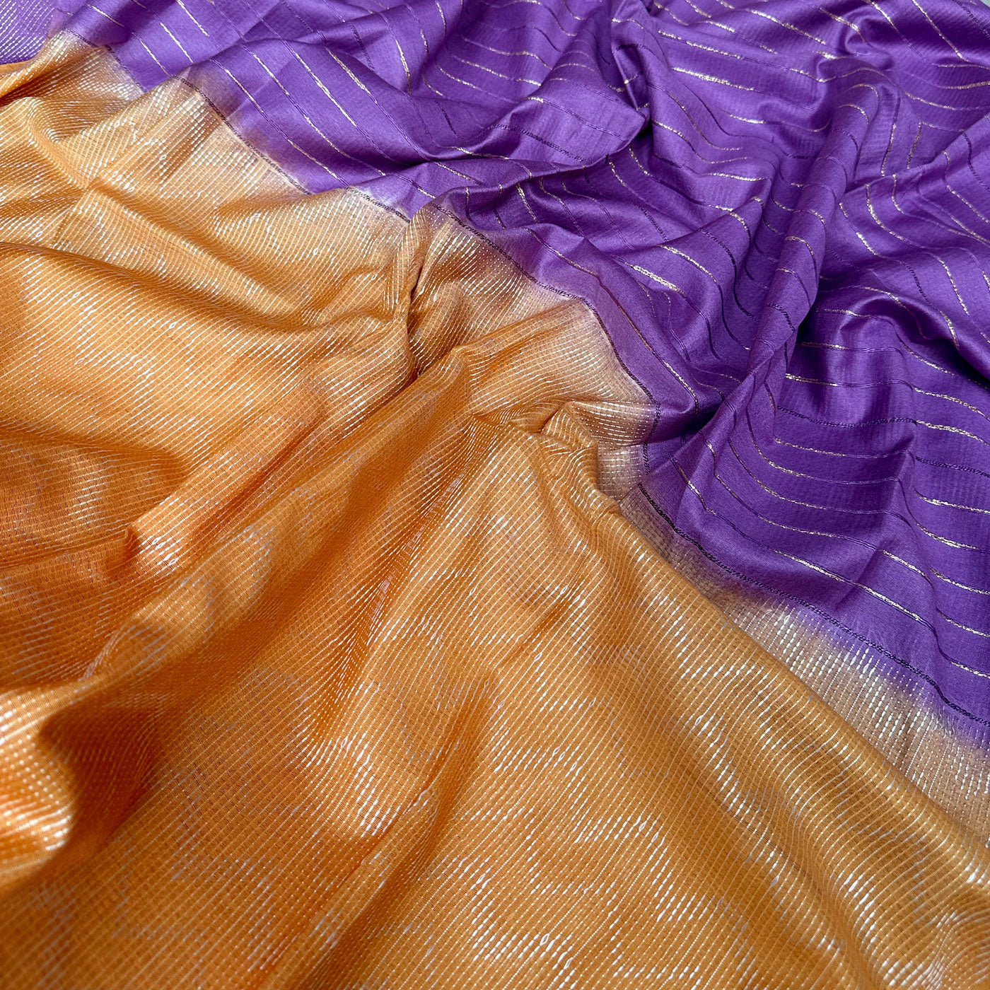 Blooming Dahlia Cotton Viscose Silk Saree