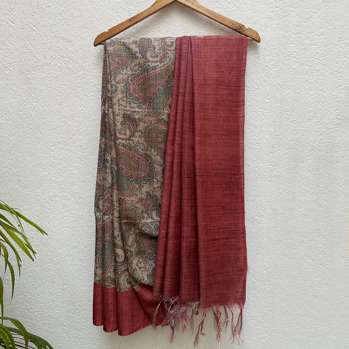Cashmere Digital Printed Cotton Tissue Saree