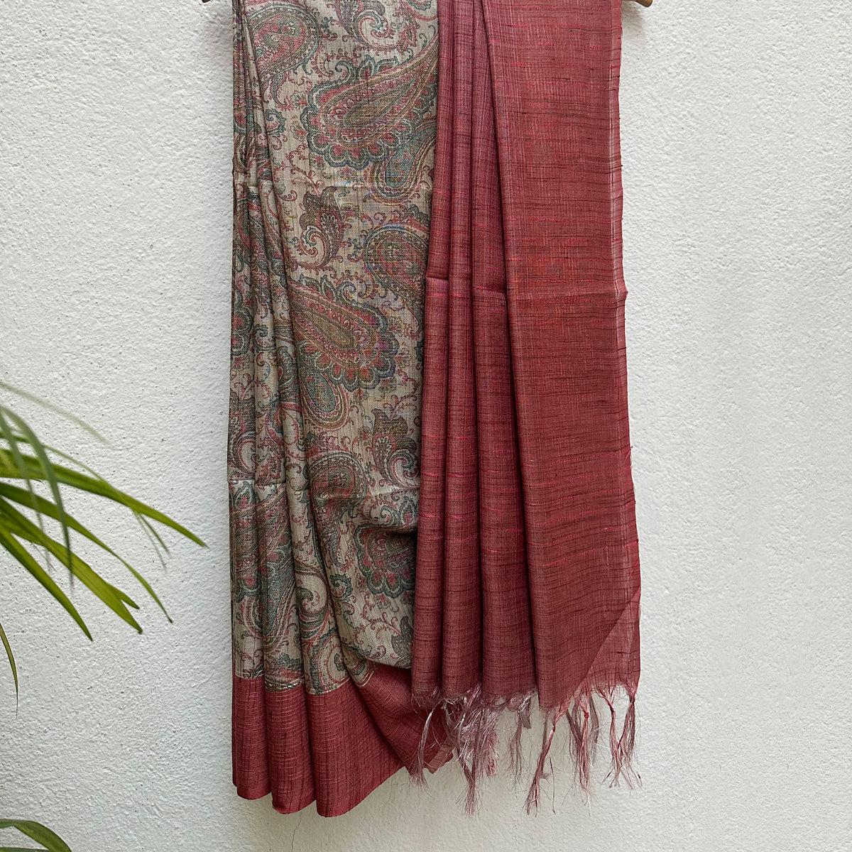 Cashmere Digital Printed Cotton Tissue Saree