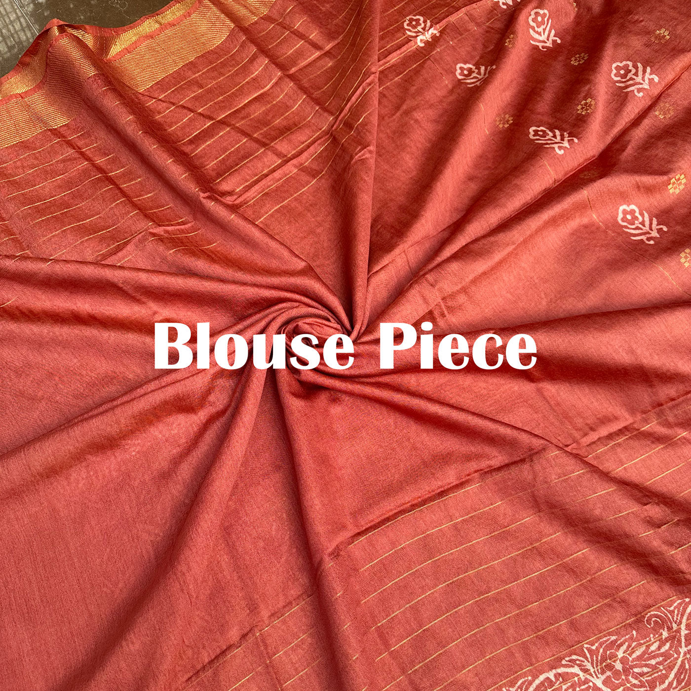 Champa Handblock Printed Cotton Silk Saree