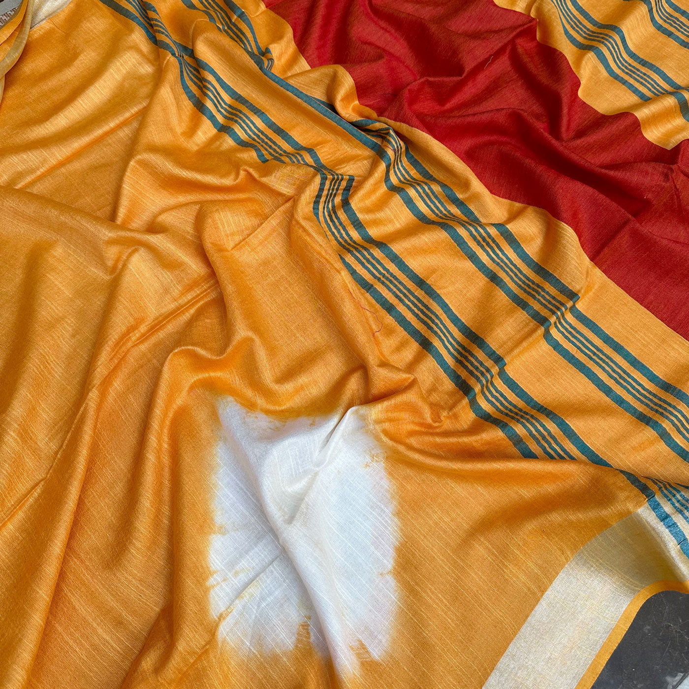 Citrus Tie n Dye Cotton Saree