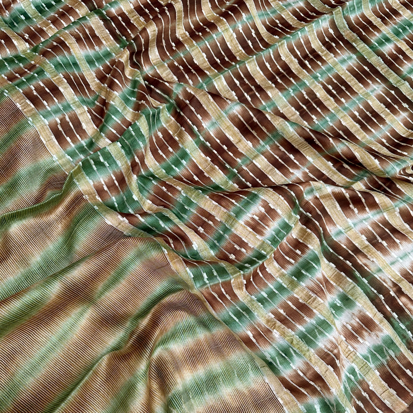 Desert Oasis Shibori Cotton Silk Saree