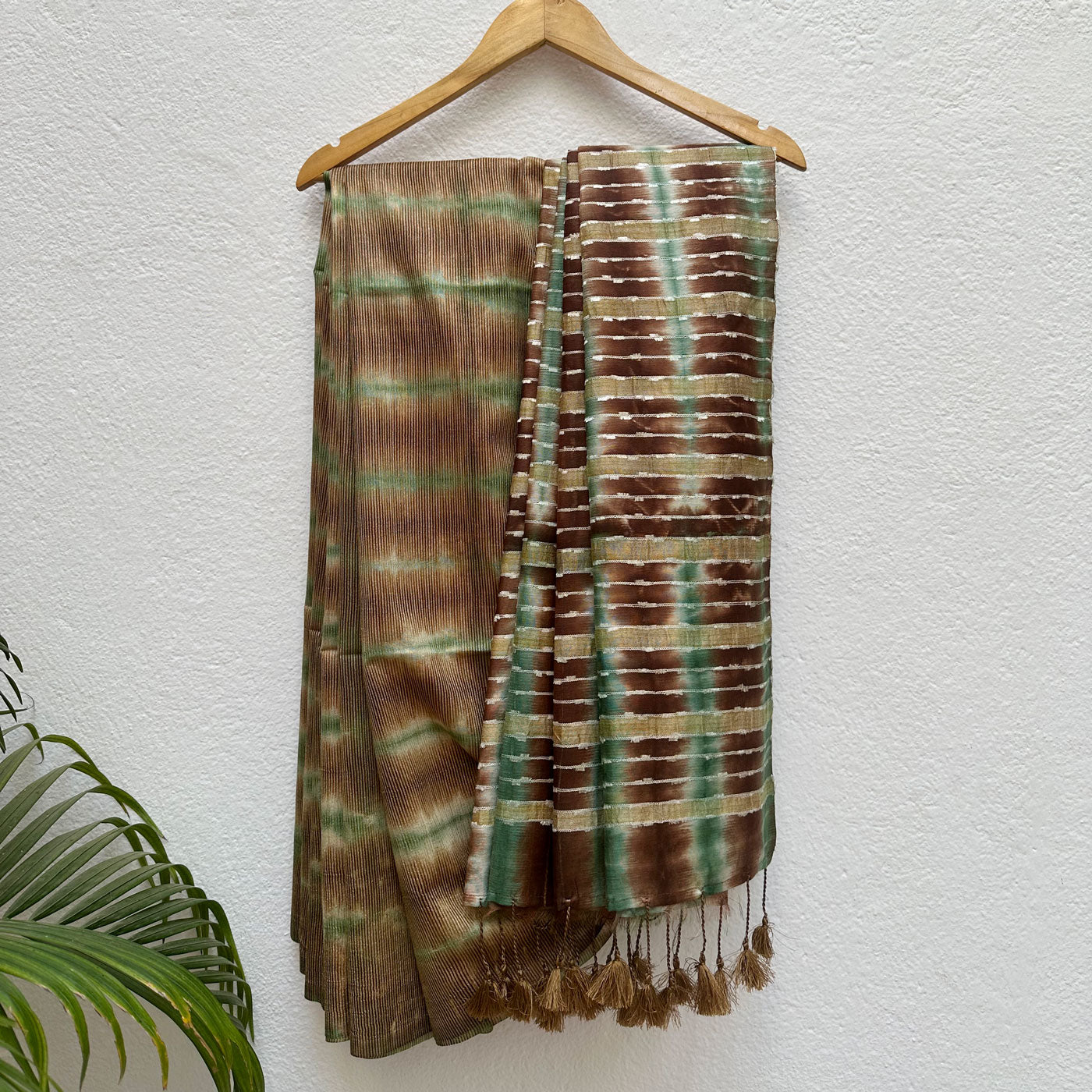 Desert Oasis Shibori Cotton Silk Saree