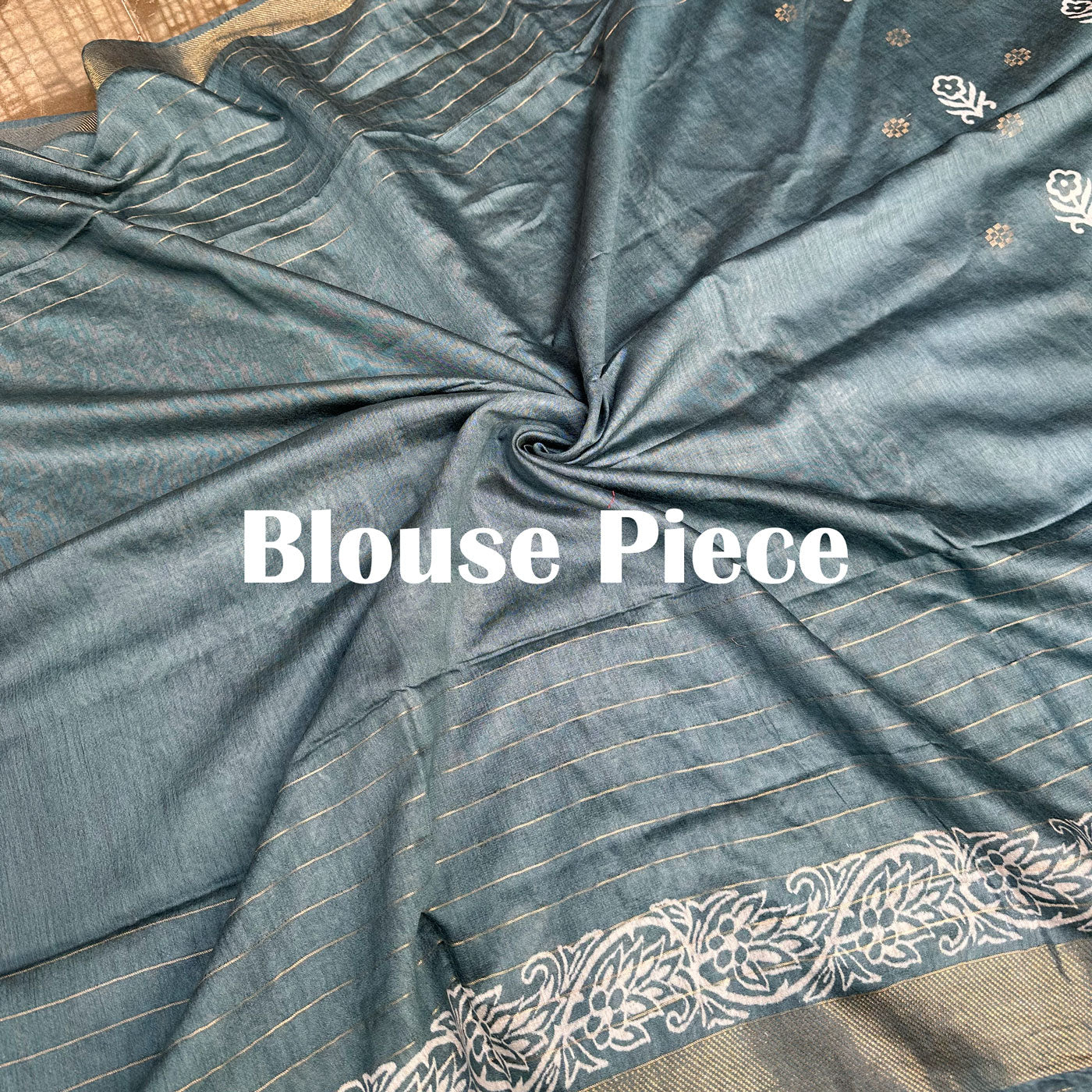 Dhatura Handblock Printed Cotton Silk Saree
