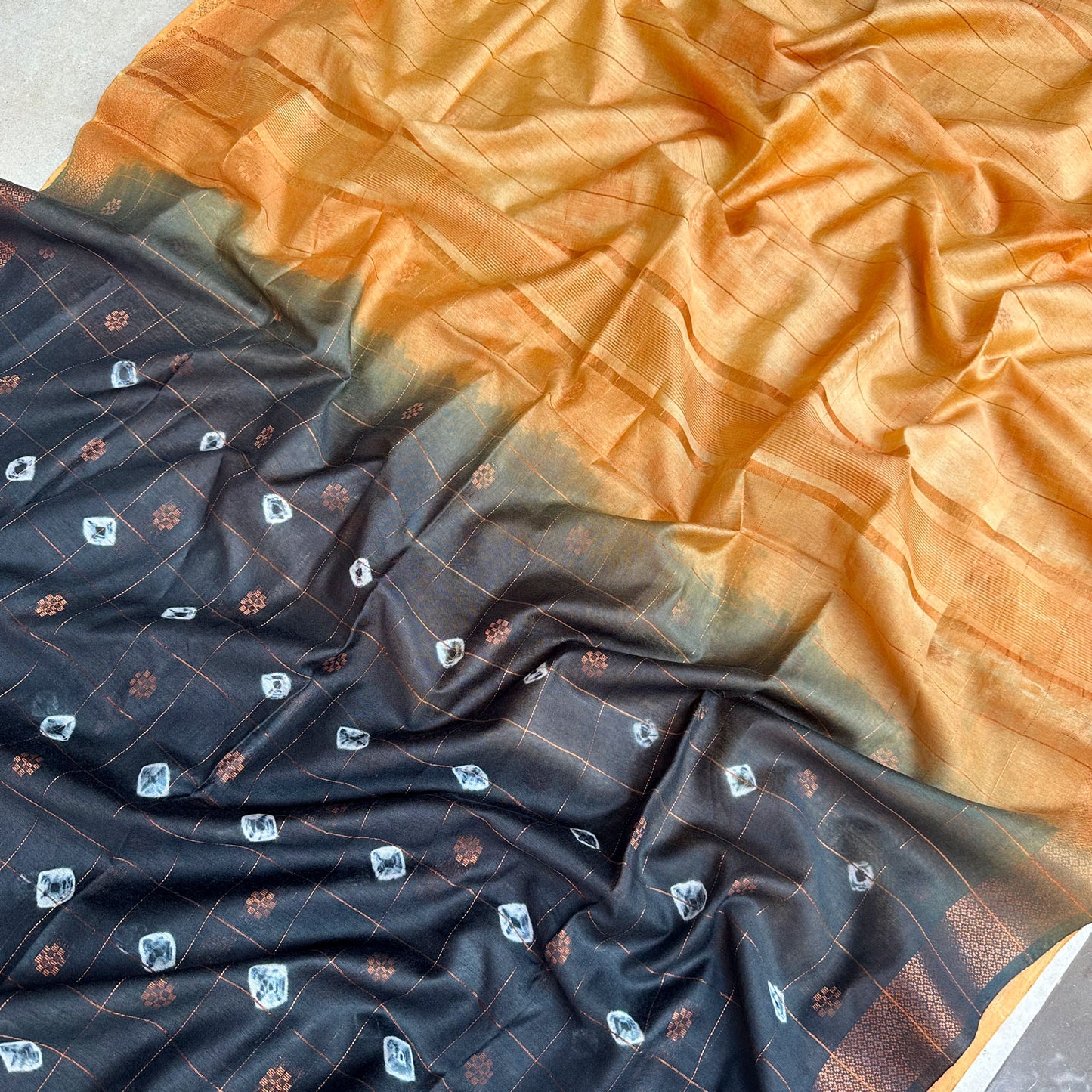 Eclipse Flame Tie n Dye Cotton Silk Saree