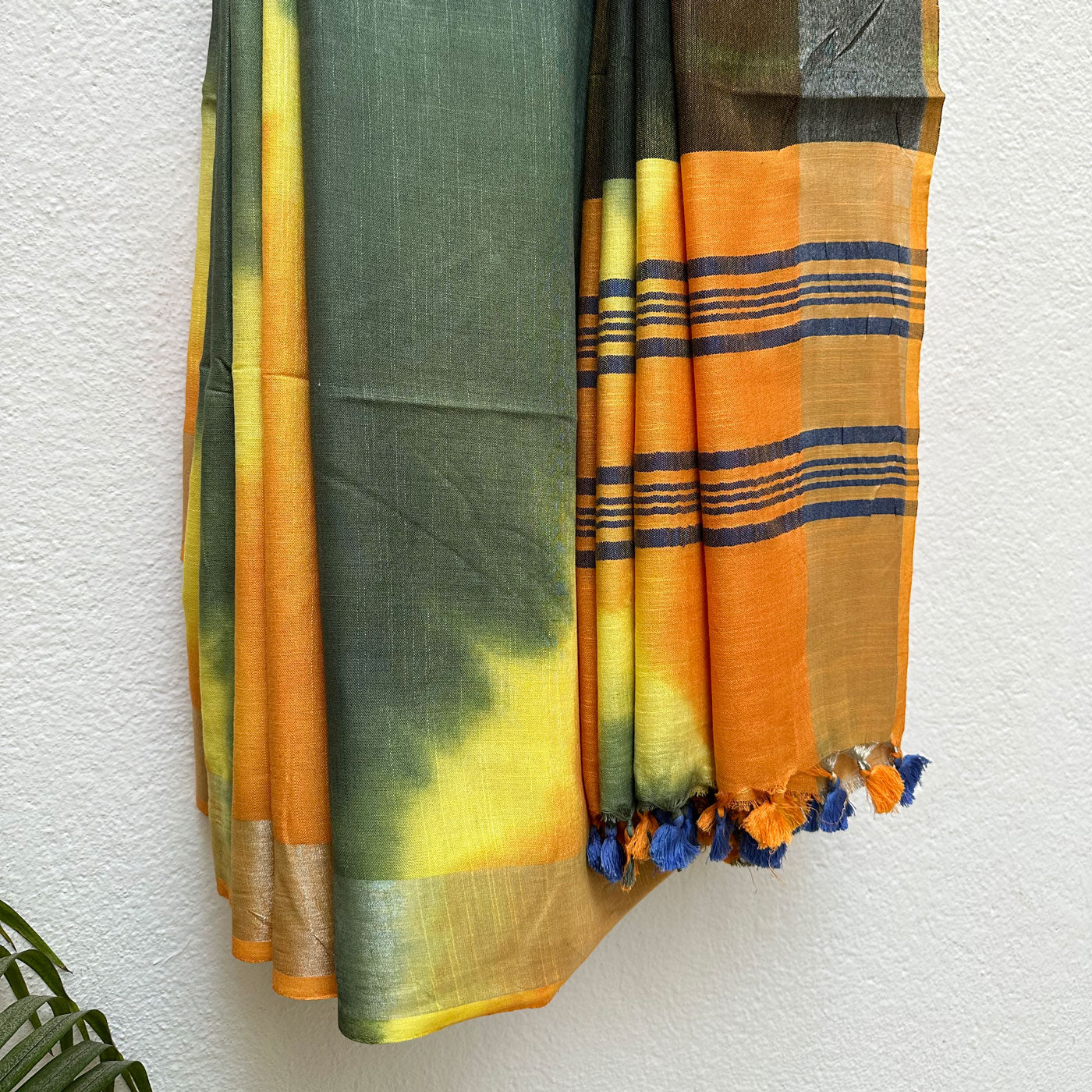 Gold Fusion Tie n Dye Cotton Saree