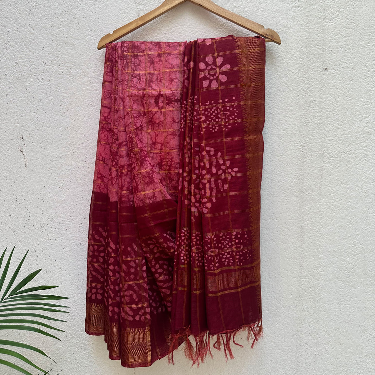 Gudhal Batik Cotton Silk Saree