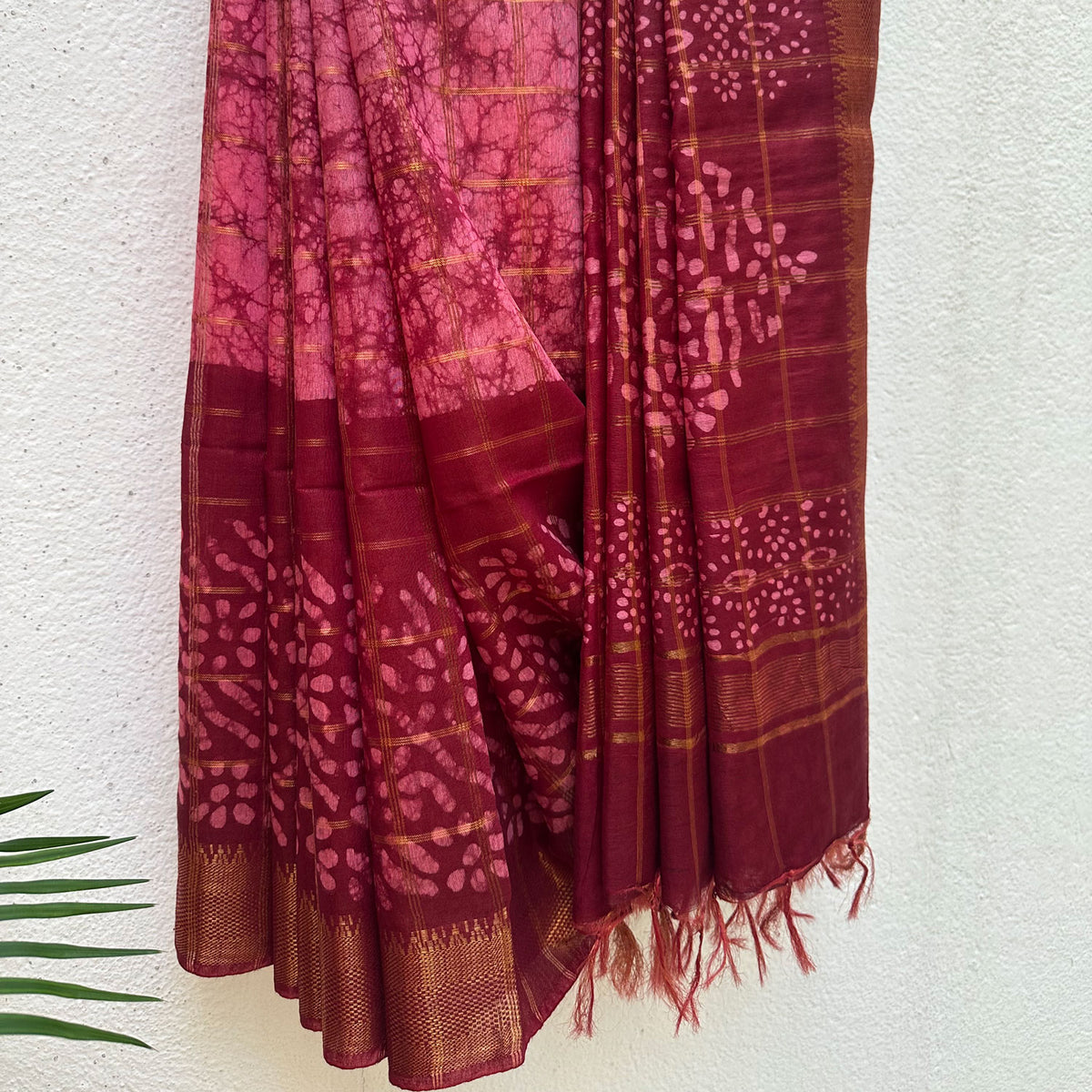 Gudhal Batik Cotton Silk Saree