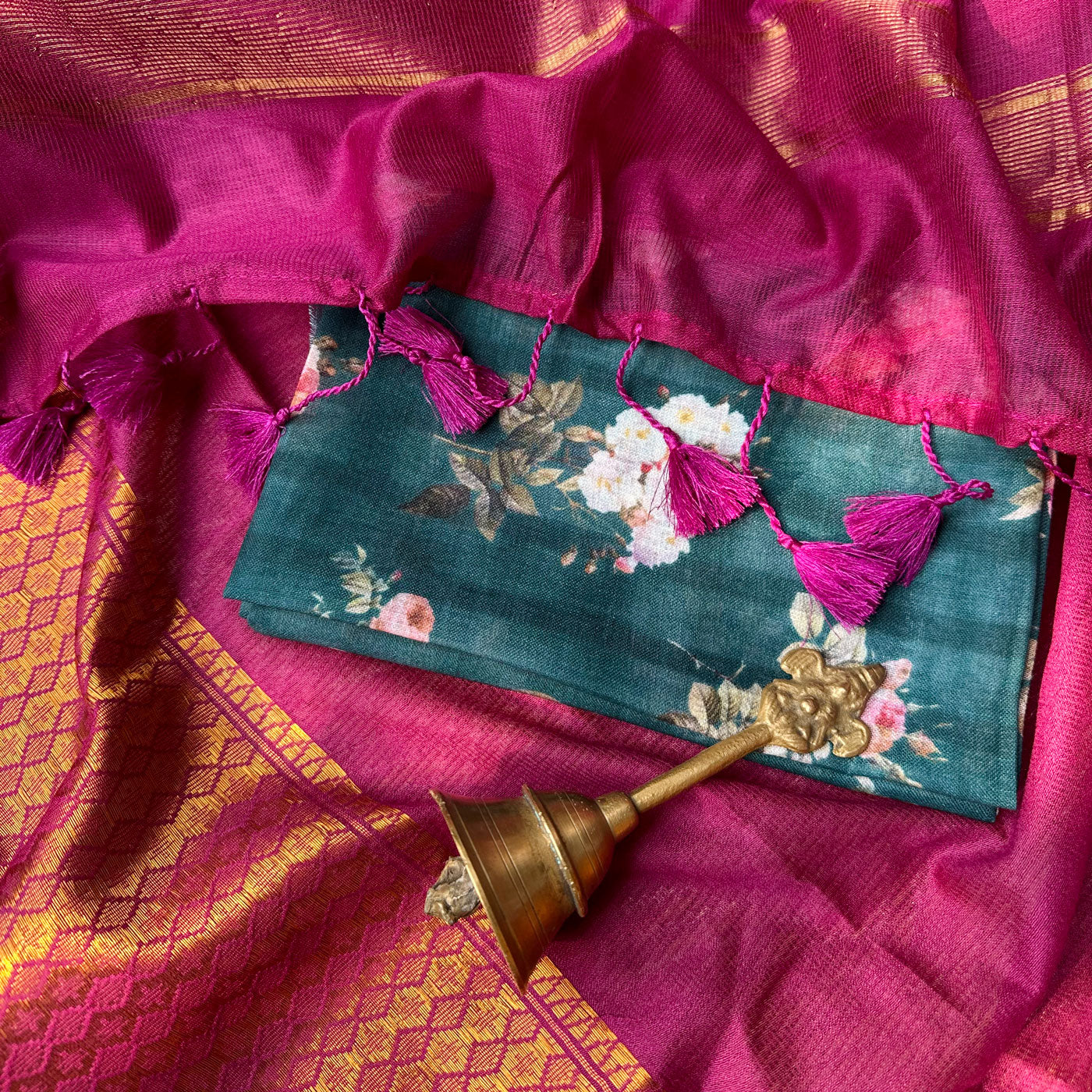 Gulaabo Cotton Silk Saree with Printed Blouse