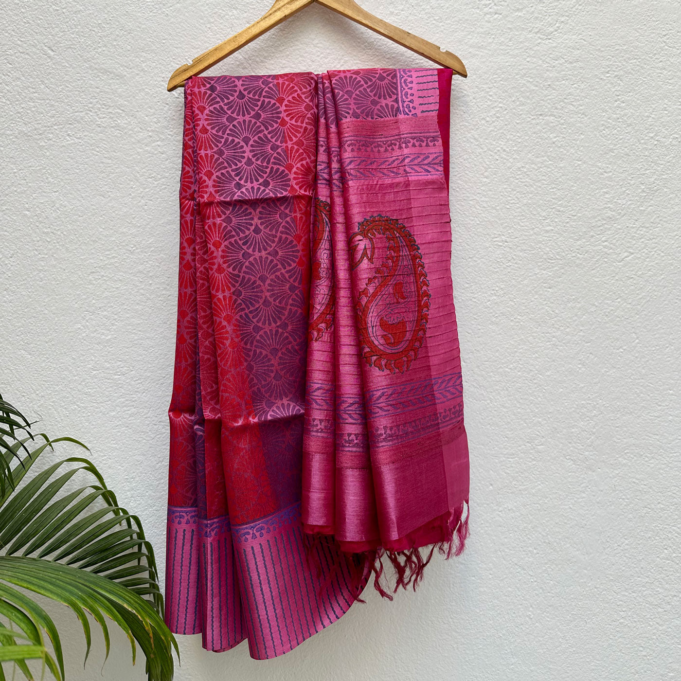Indira Handblock Printed Moonga Silk Saree