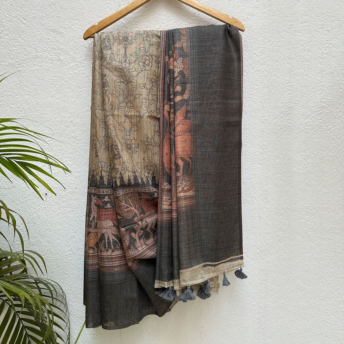 Kaanan Digital Printed Cotton Tissue Saree