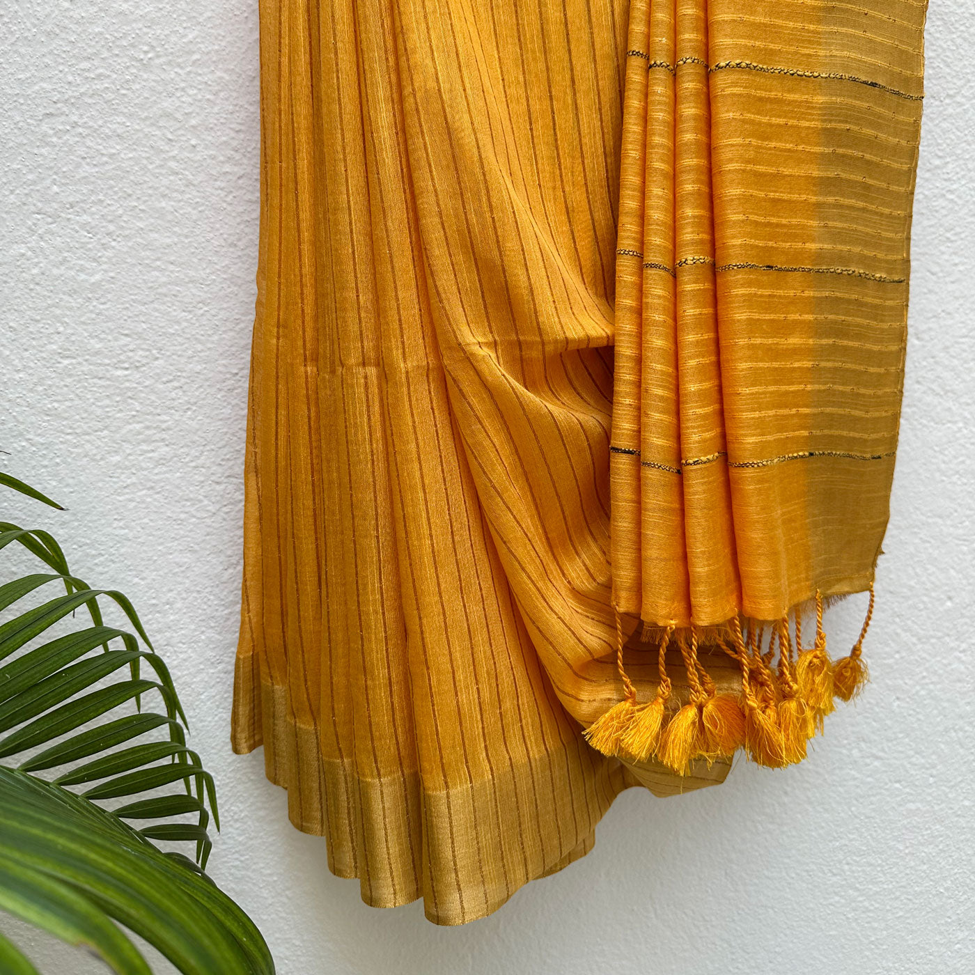 Kesariya Cotton Viscose Silk Saree with Printed Blouse