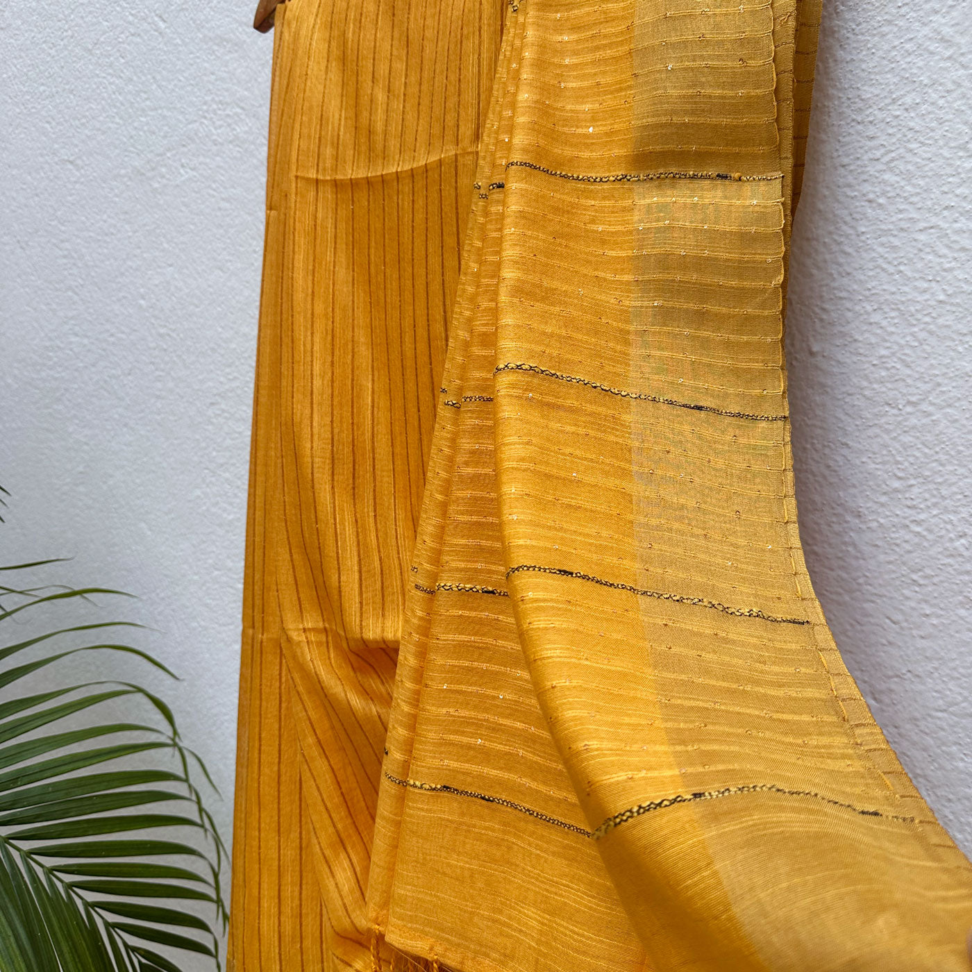 Kesariya Cotton Viscose Silk Saree with Printed Blouse