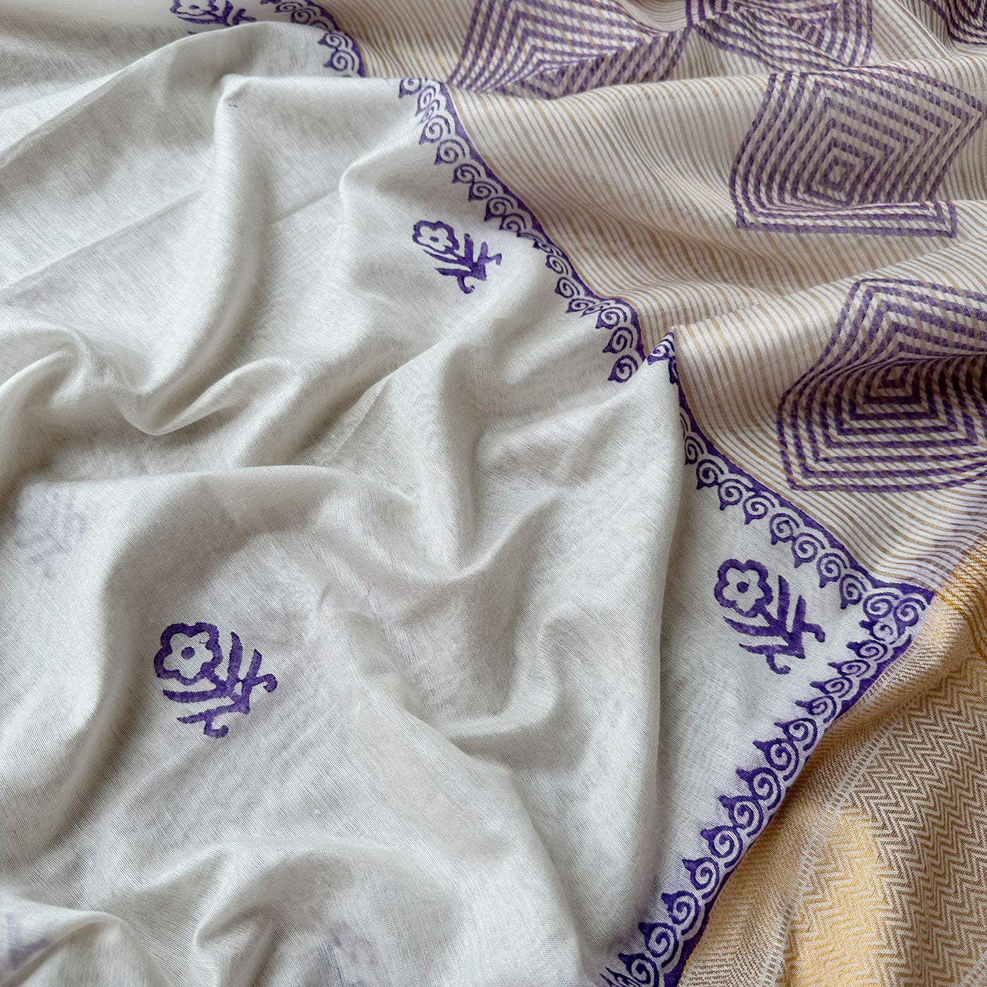 Kritika Handblock Printed Cotton Silk Saree