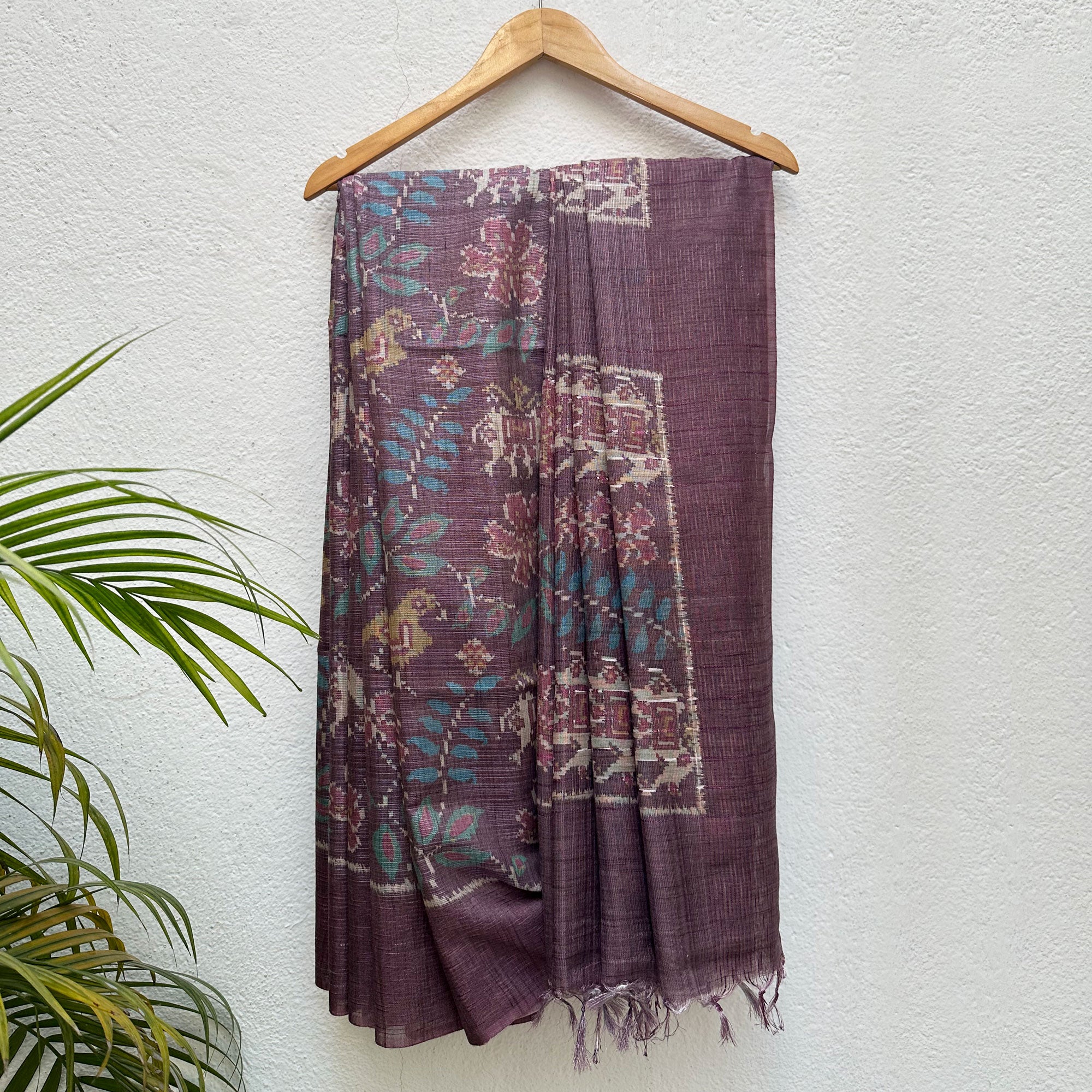 Kunjar Patola Digital Printed Cotton Tissue Saree