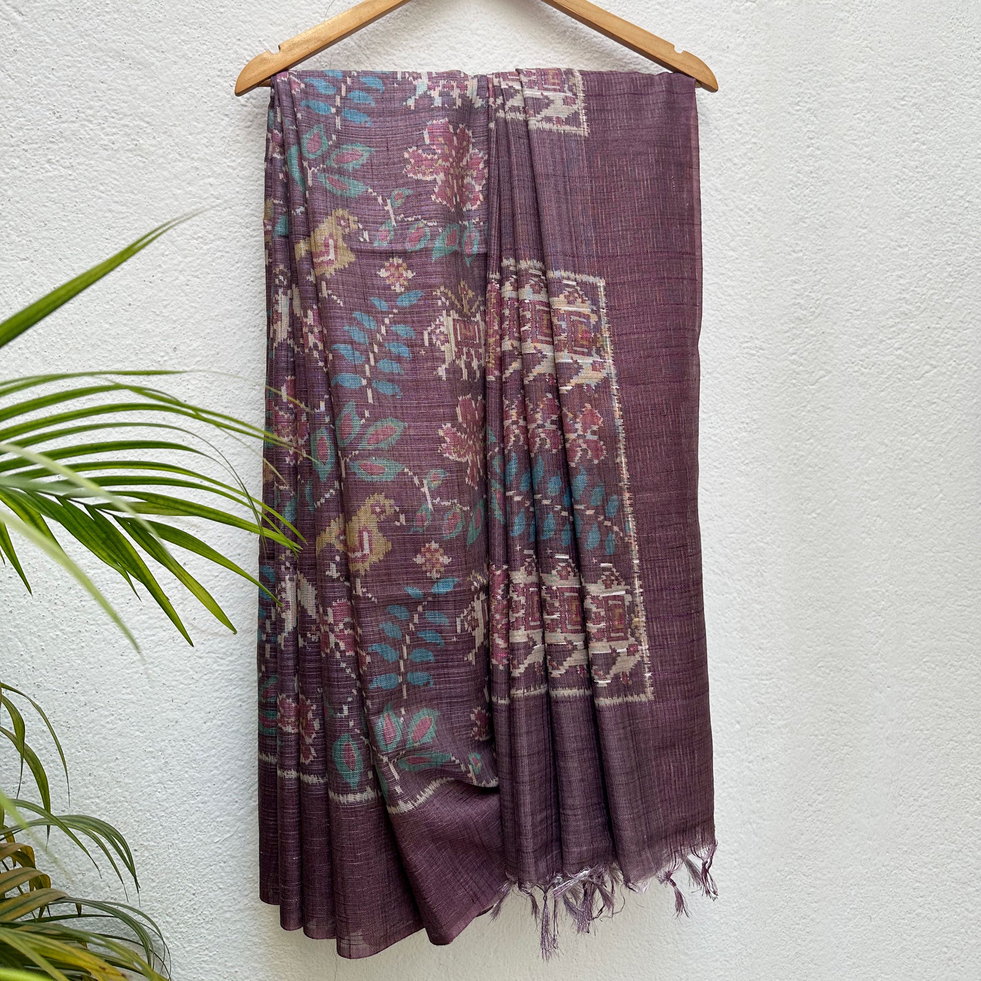 Kunjar Patola Digital Printed Cotton Tissue Saree