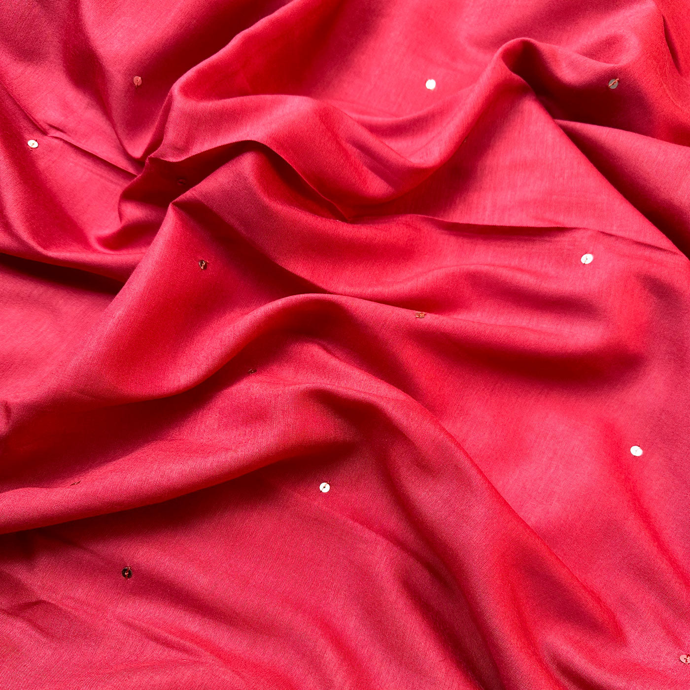 Lady in Red Cotton Silk Sequins Saree