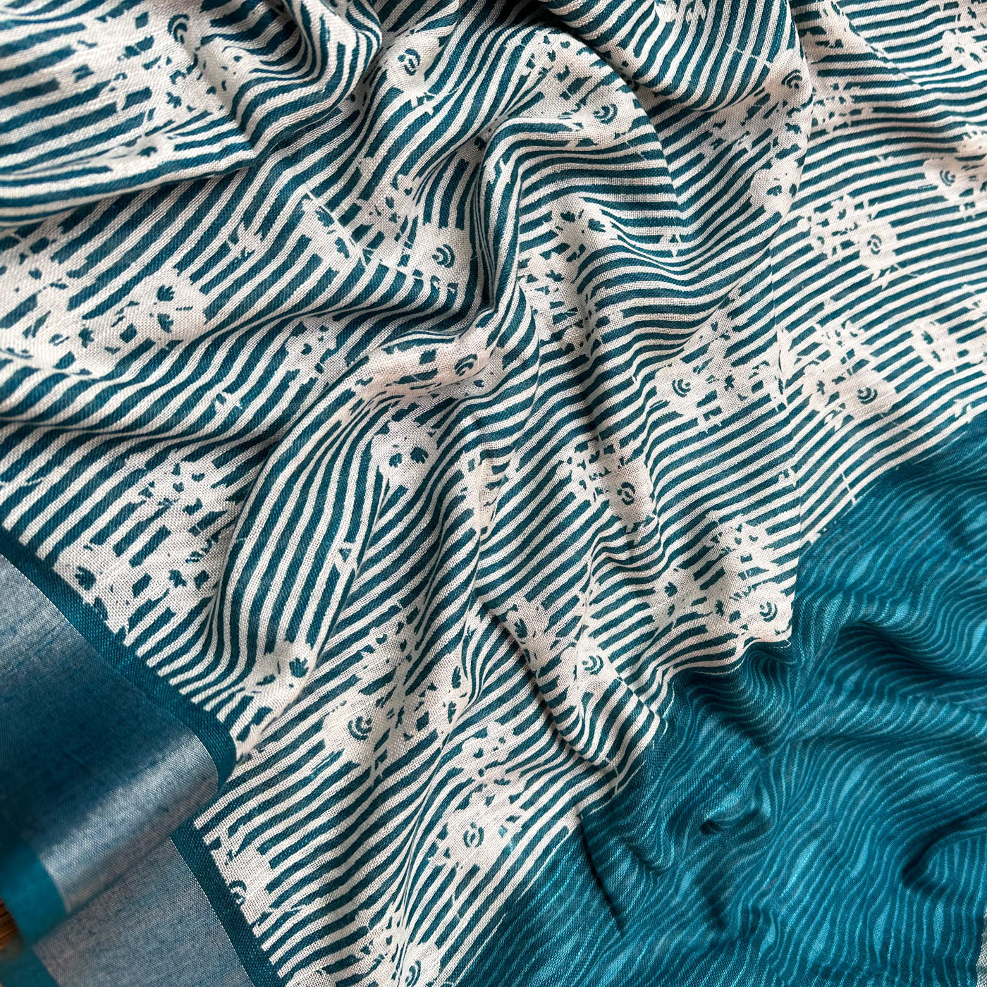 Layla Floral Printed Organic Linen Saree