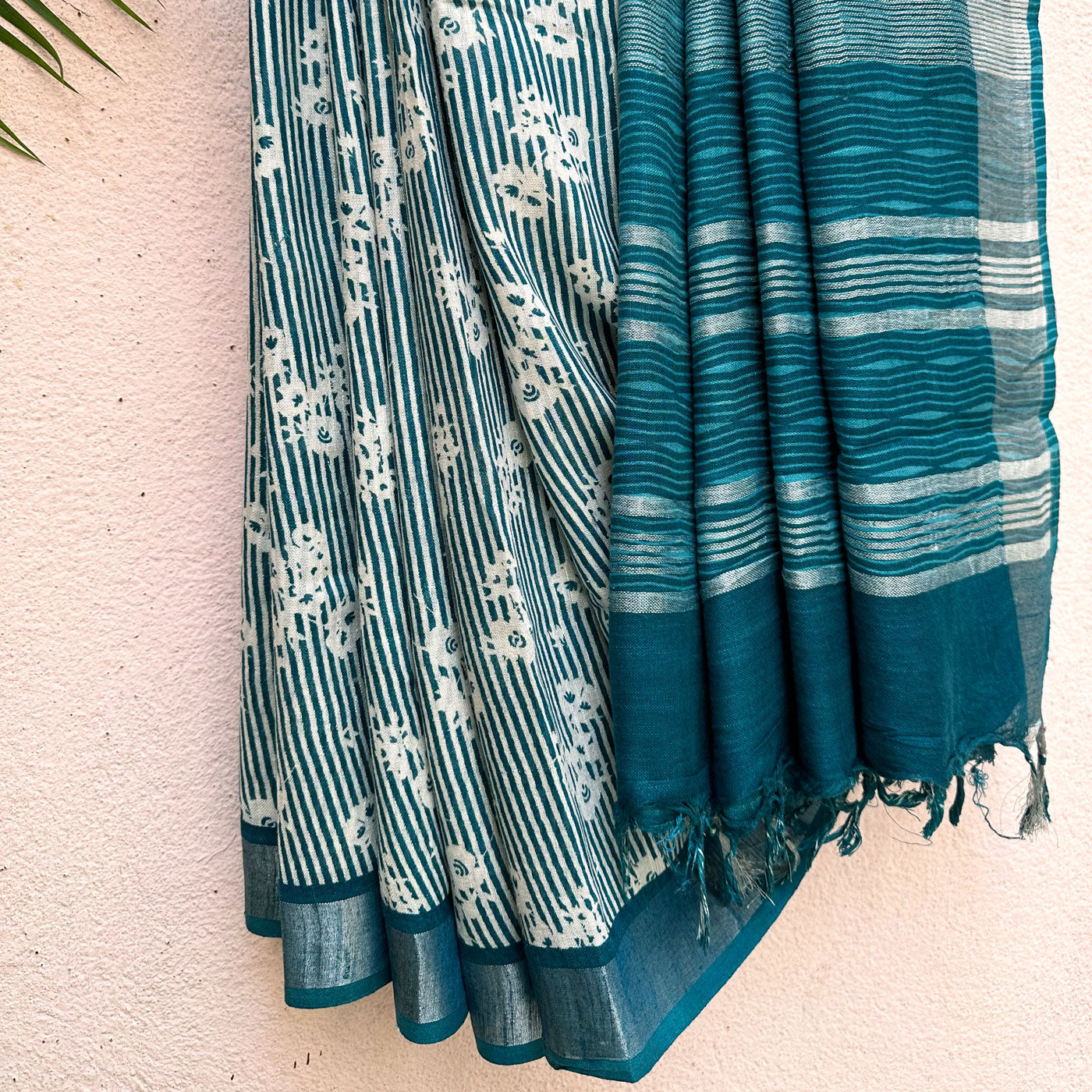 Layla Floral Printed Organic Linen Saree