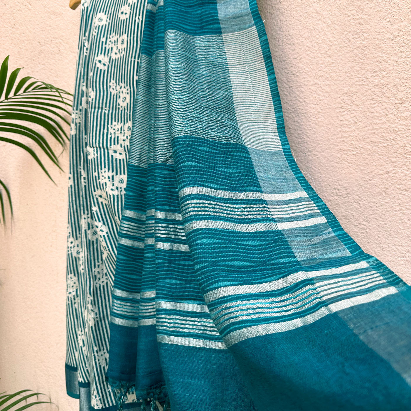 Layla Floral Printed Organic Linen Saree