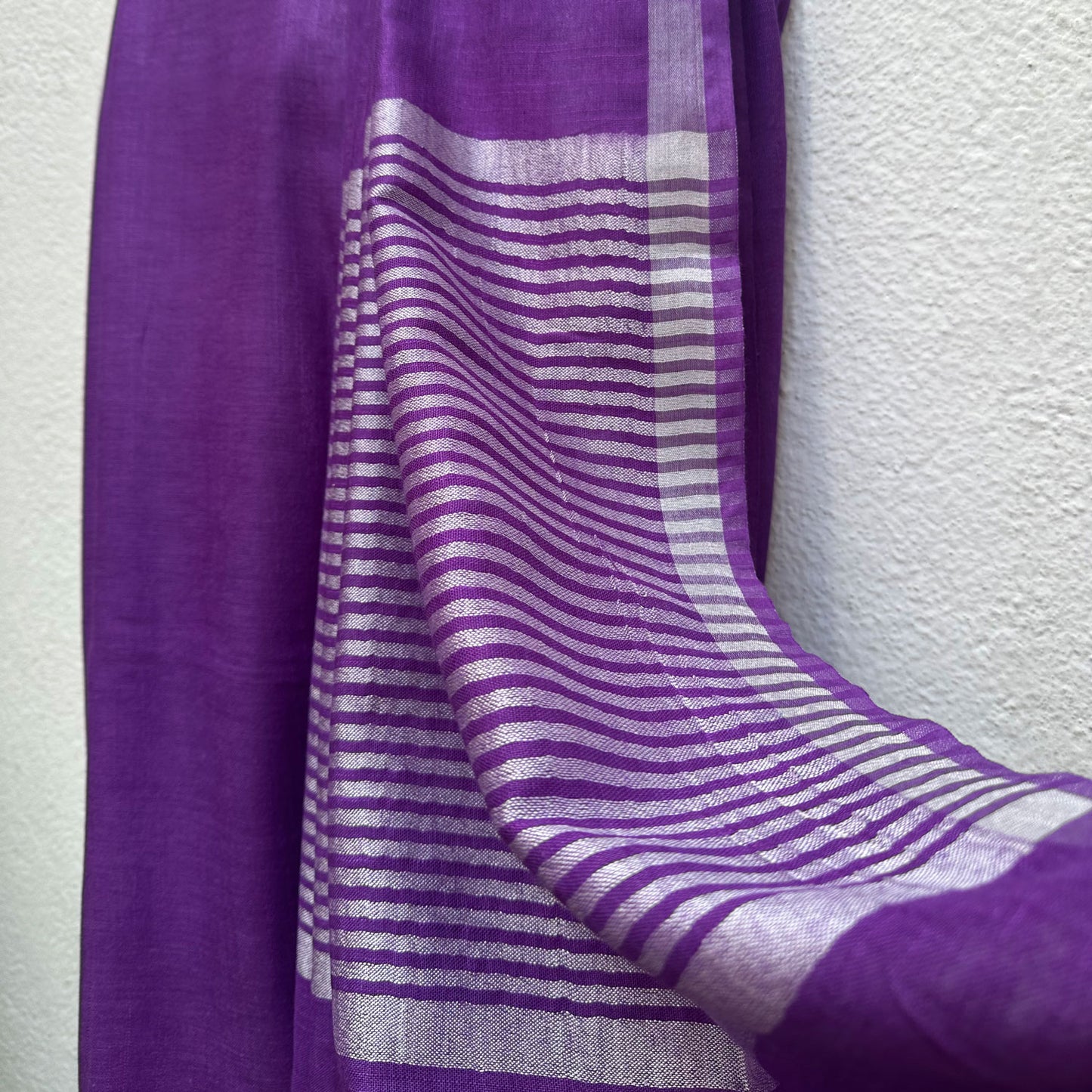 Sweet Lilac Cotton Saree with Printed Blouse