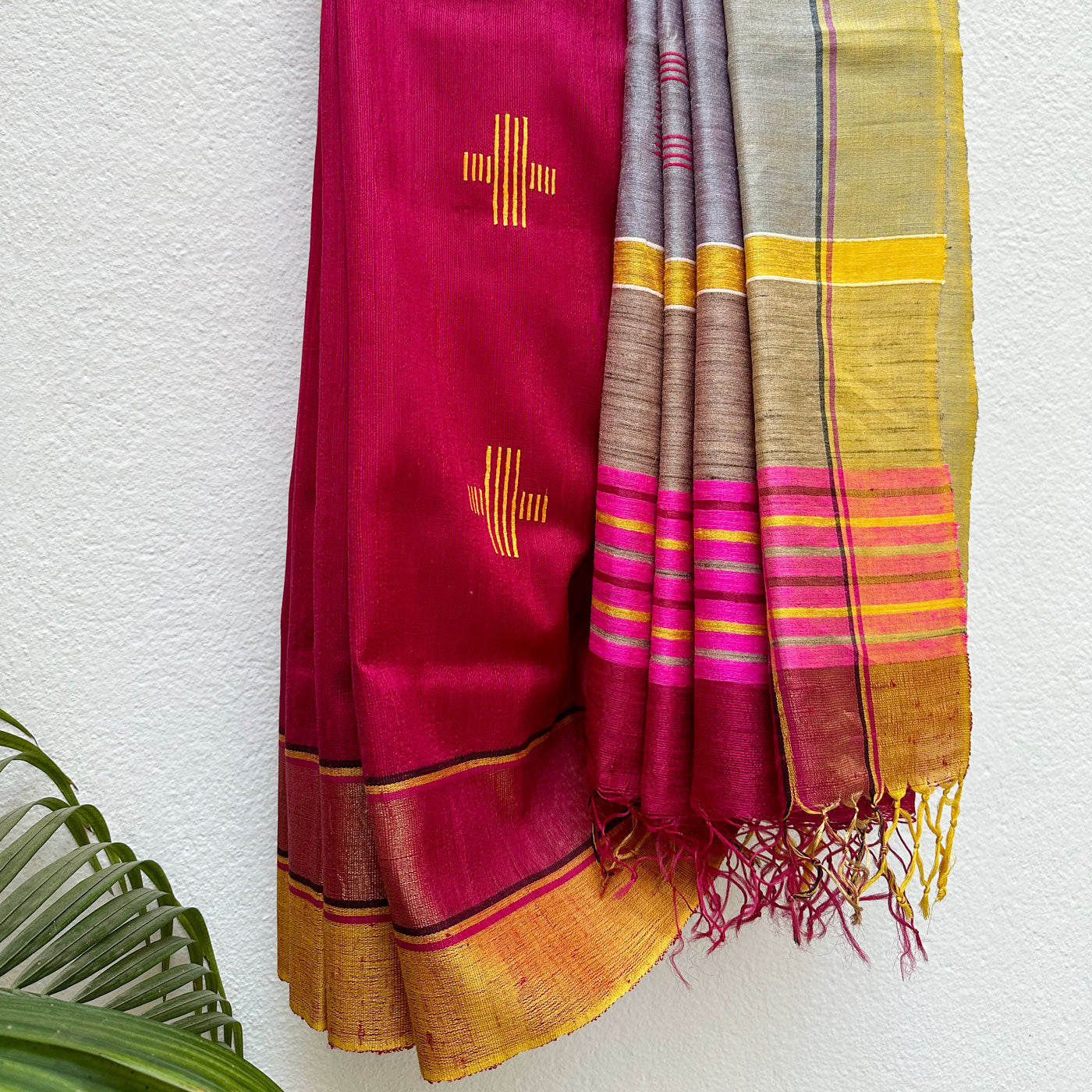 Madhu Sarang Handwoven Tussar Dupion Silk Saree