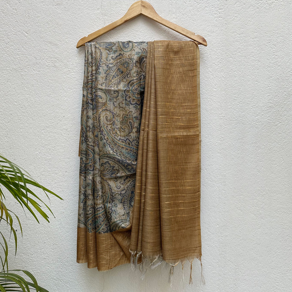 Mankolab Digital Printed Cotton Tissue Saree