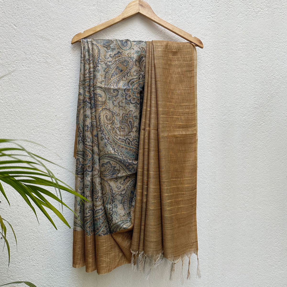 Mankolab Digital Printed Cotton Tissue Saree