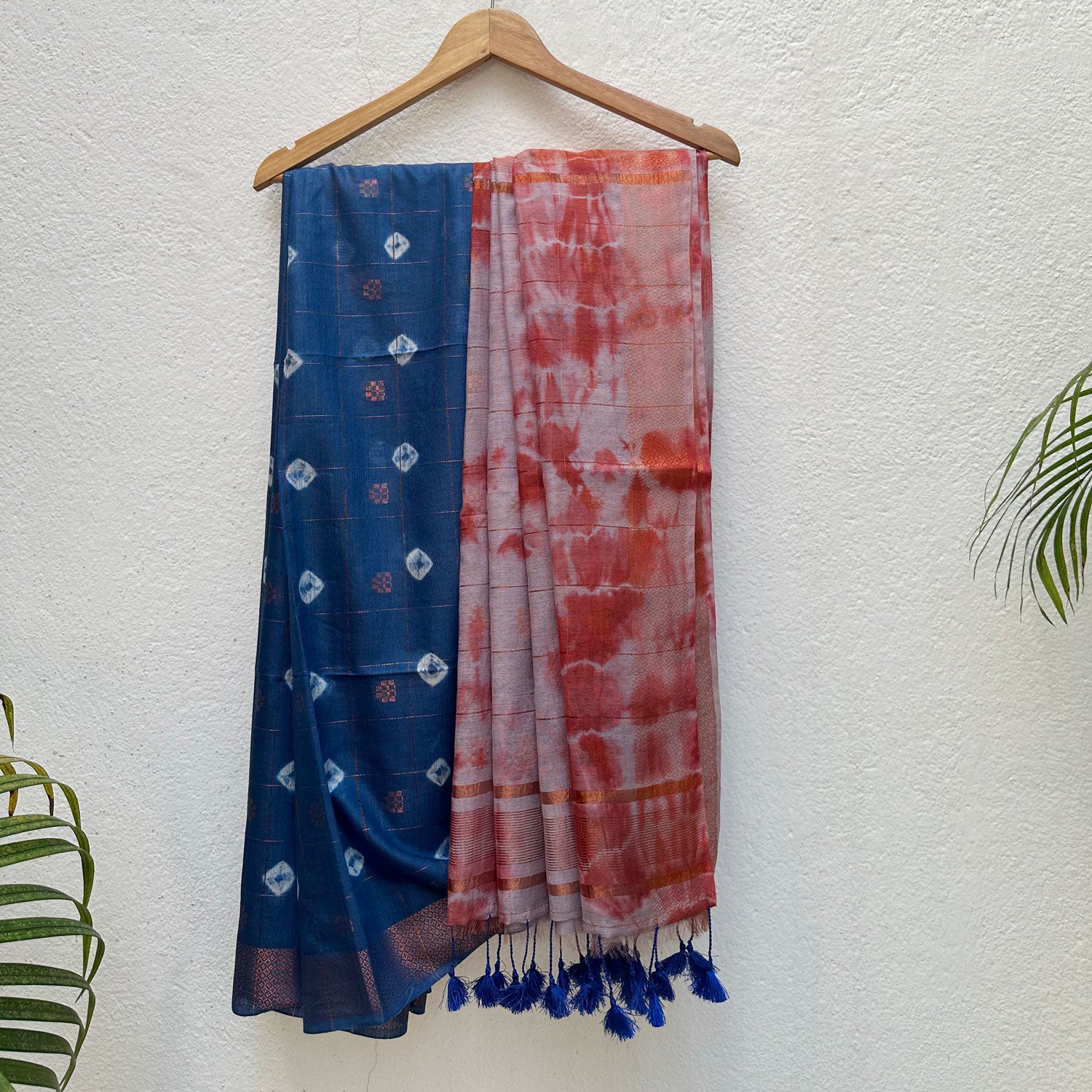 Midnight Sky Shibori Cotton Silk Saree
