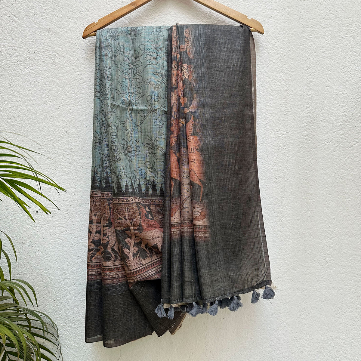Mrig Leela Digital Printed Cotton Tissue Saree