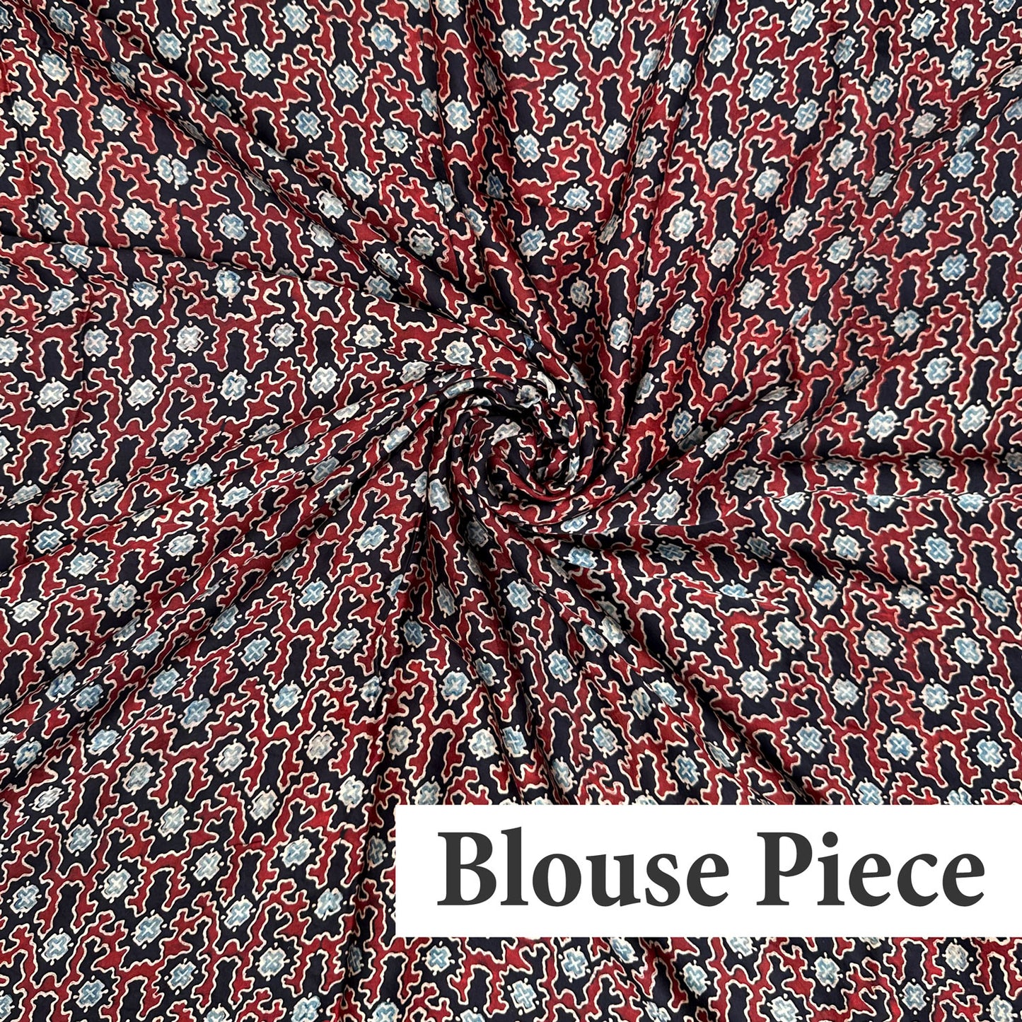 Naayab Handblock Printed Ajrakh Modal Silk Saree