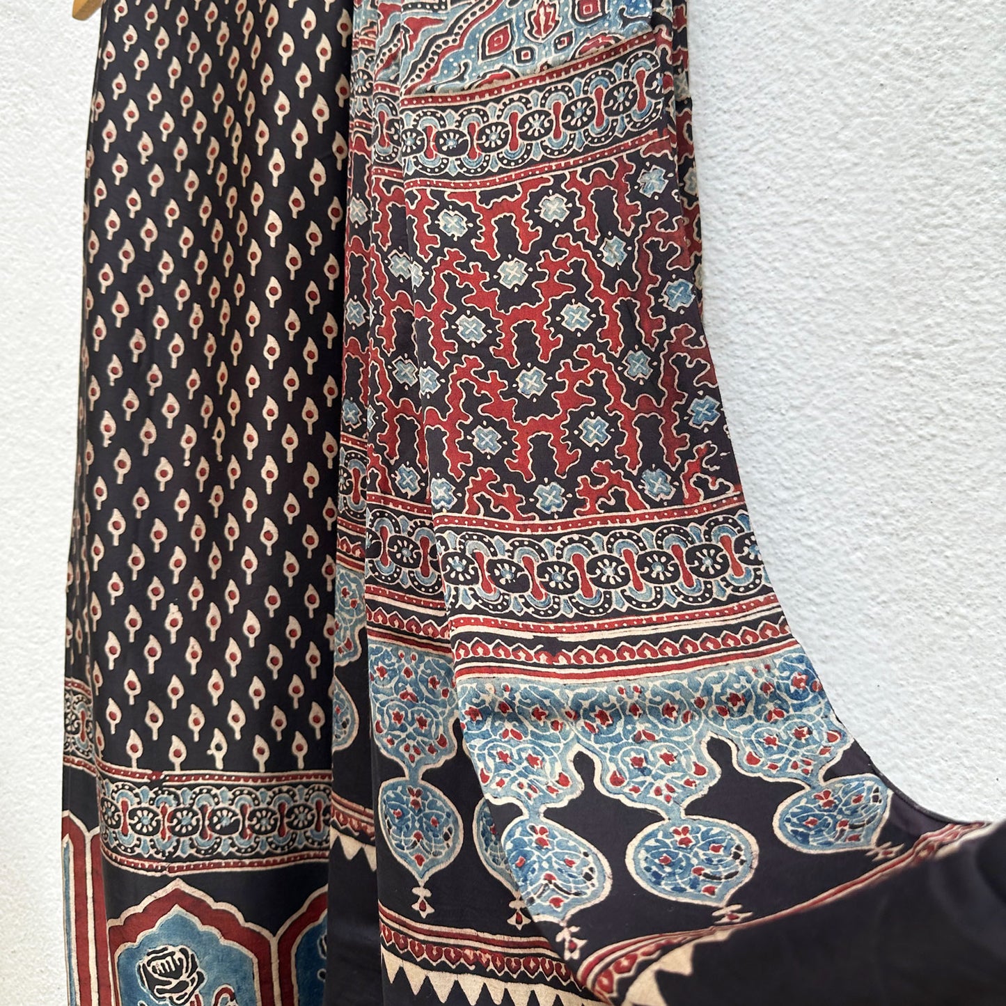 Naayab Handblock Printed Ajrakh Modal Silk Saree