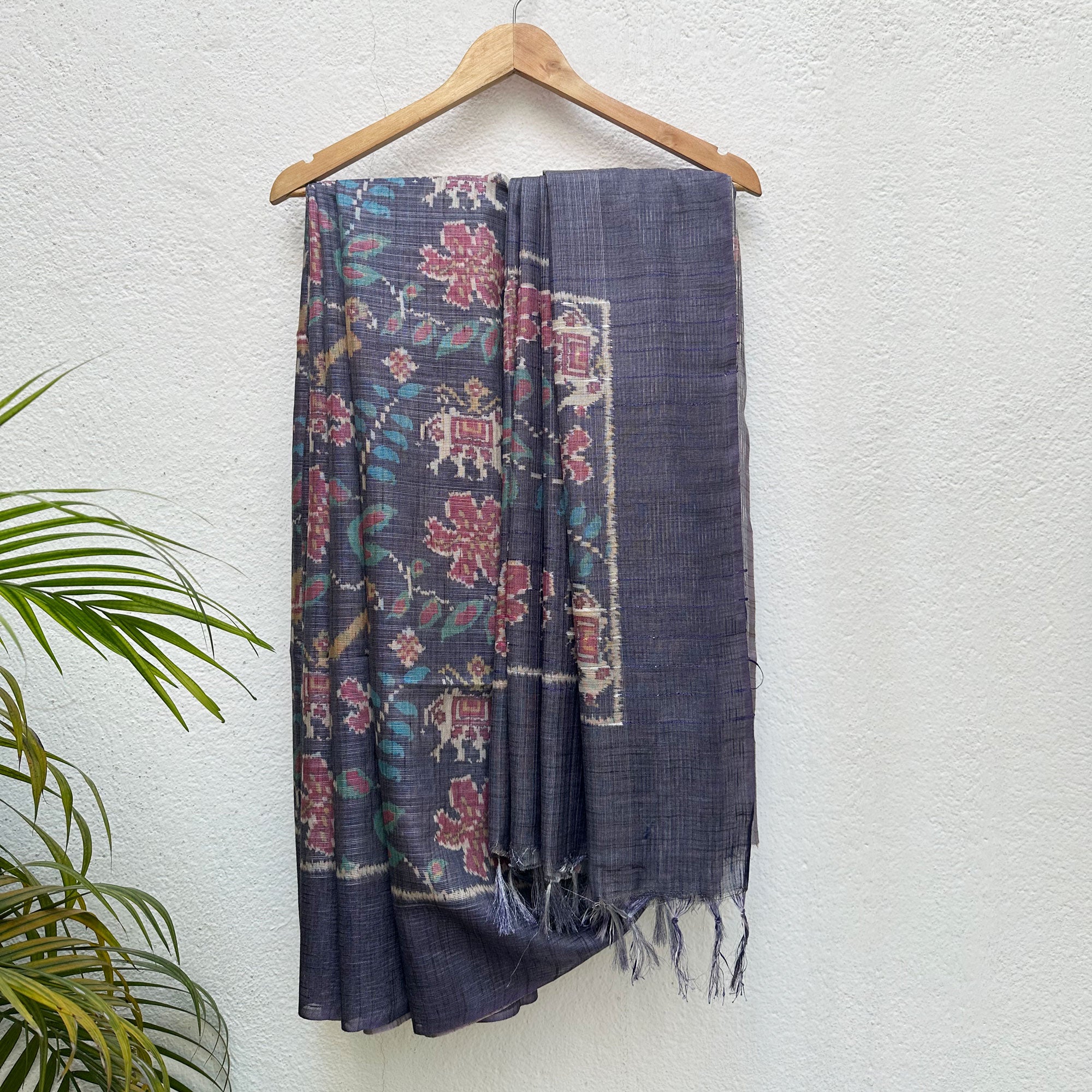 Navaratan Patola Digital Printed Cotton Tissue Saree