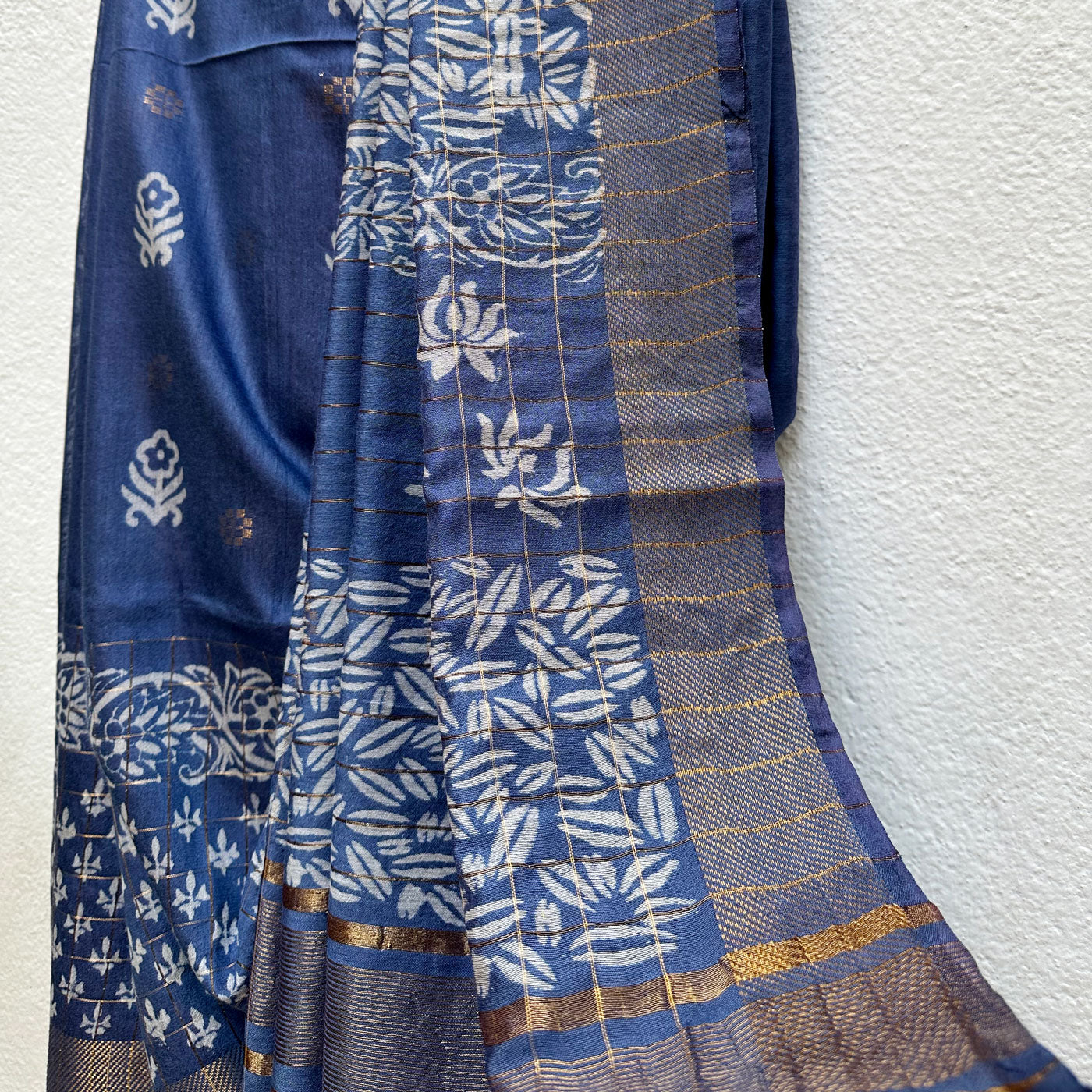 Neelkamal Handblock Printed Cotton Silk Saree