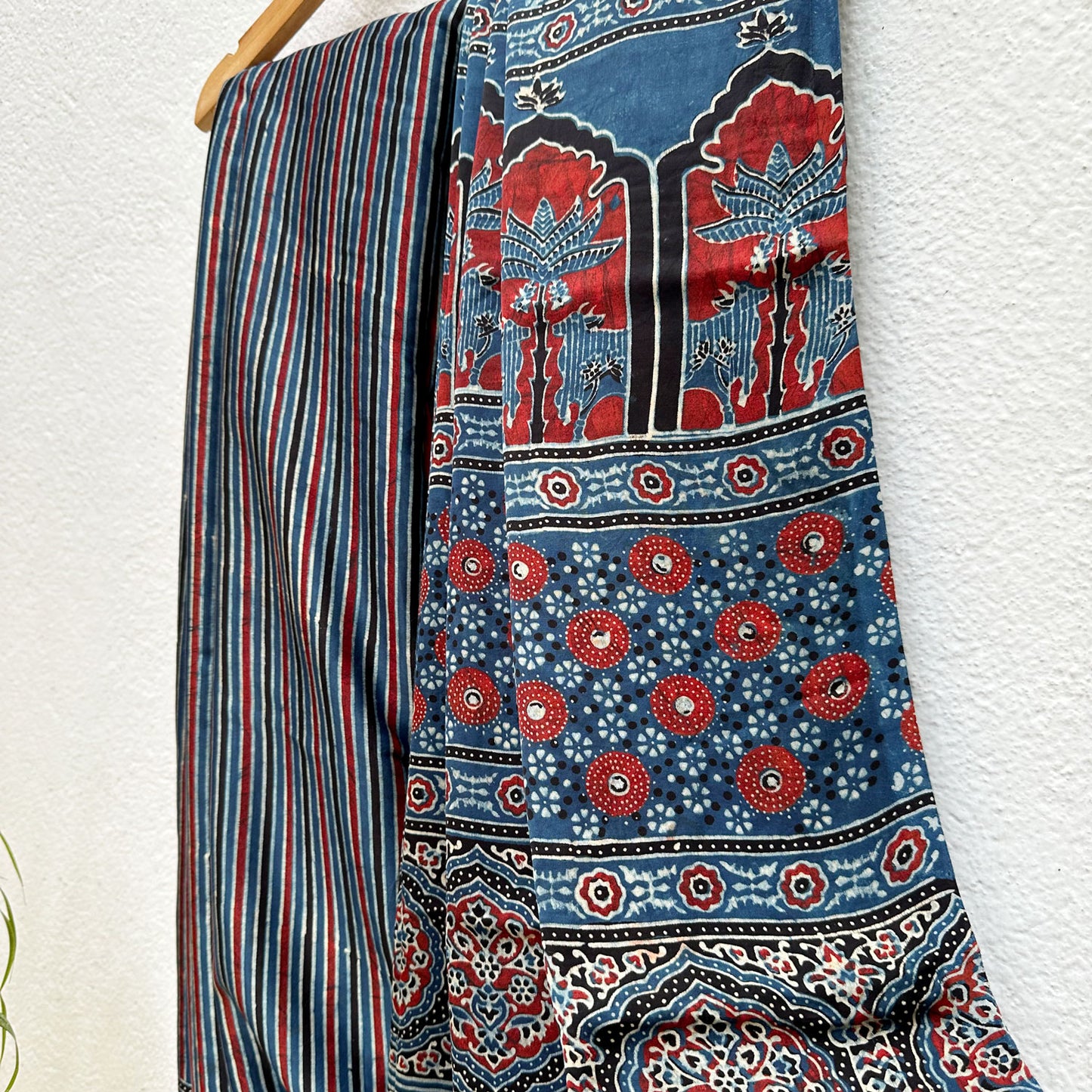 Neeraj Handblock Printed Ajrakh Modal Silk Saree
