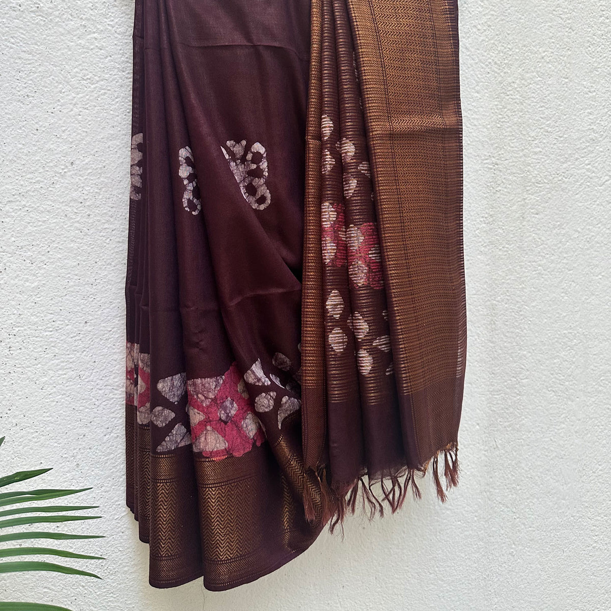 Palaash Batik Cotton Silk Saree