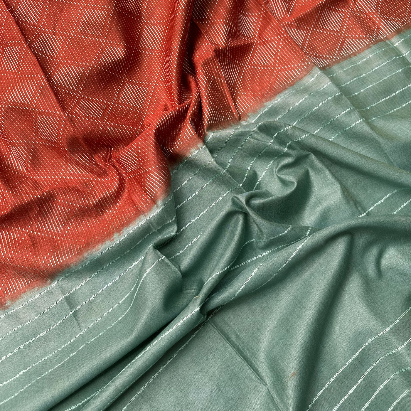 Paprika Cotton Viscose Silk Saree