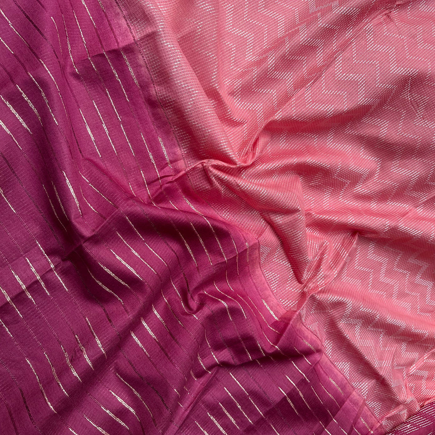 Peony Blush Cotton Viscose Silk Saree