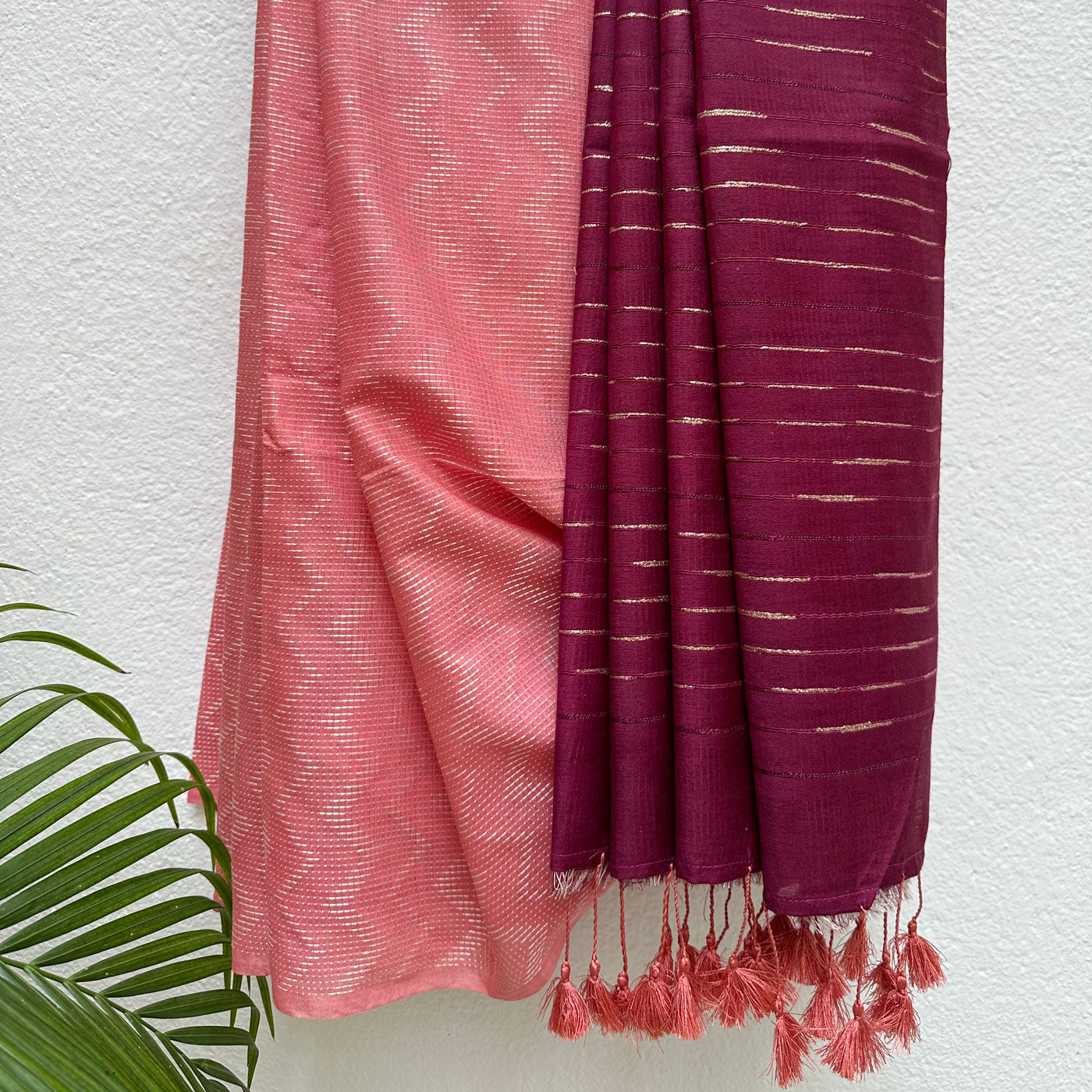 Peony Blush Cotton Viscose Silk Saree