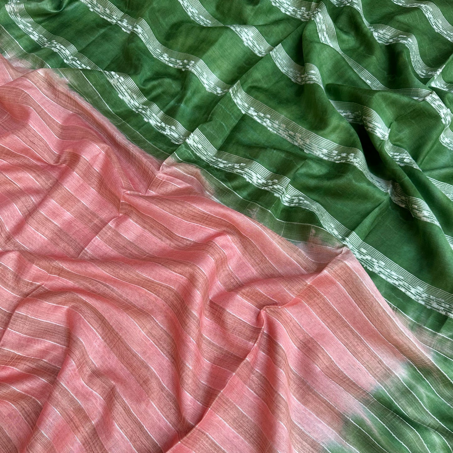 Pink Lemonade Shibori Cotton Silk Saree