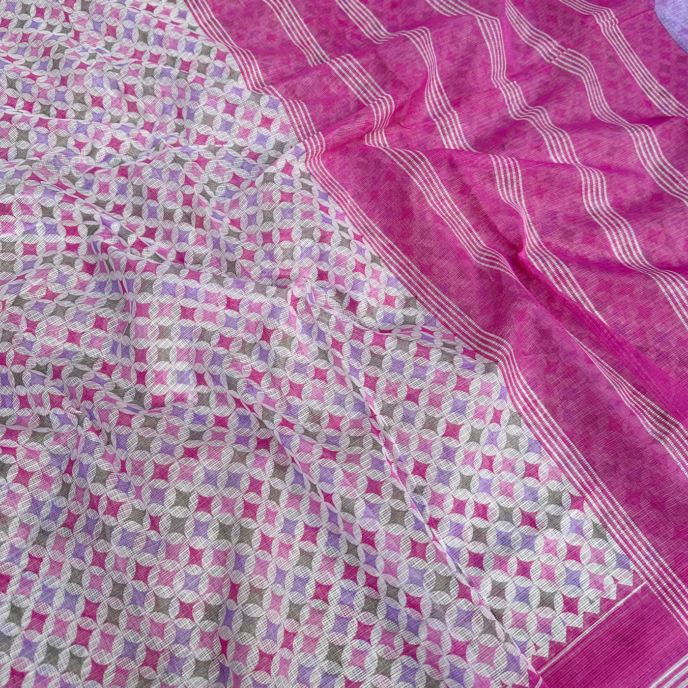 Raghuvansham Handblock Kota Doria Saree