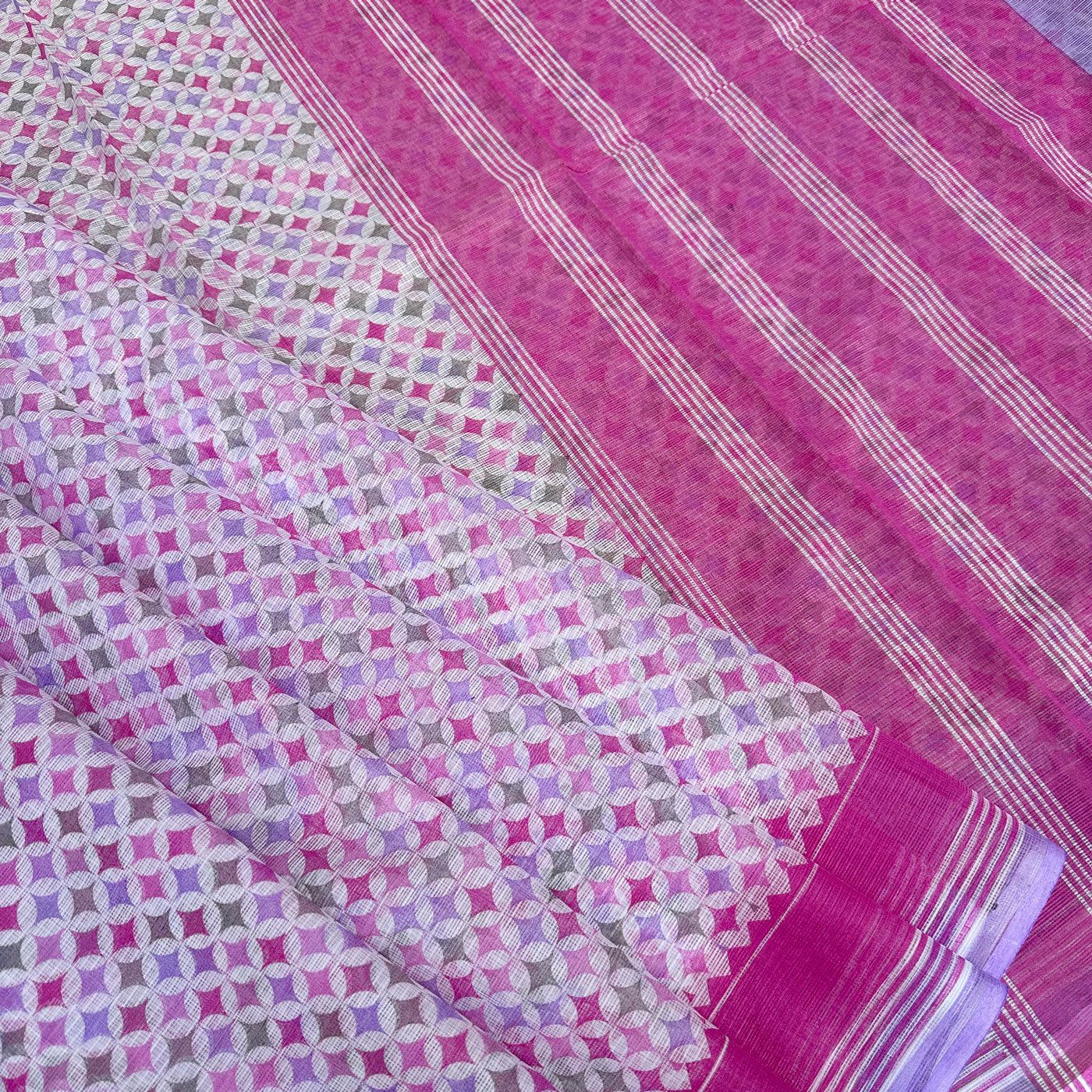 Raghuvansham Handblock Kota Doria Saree
