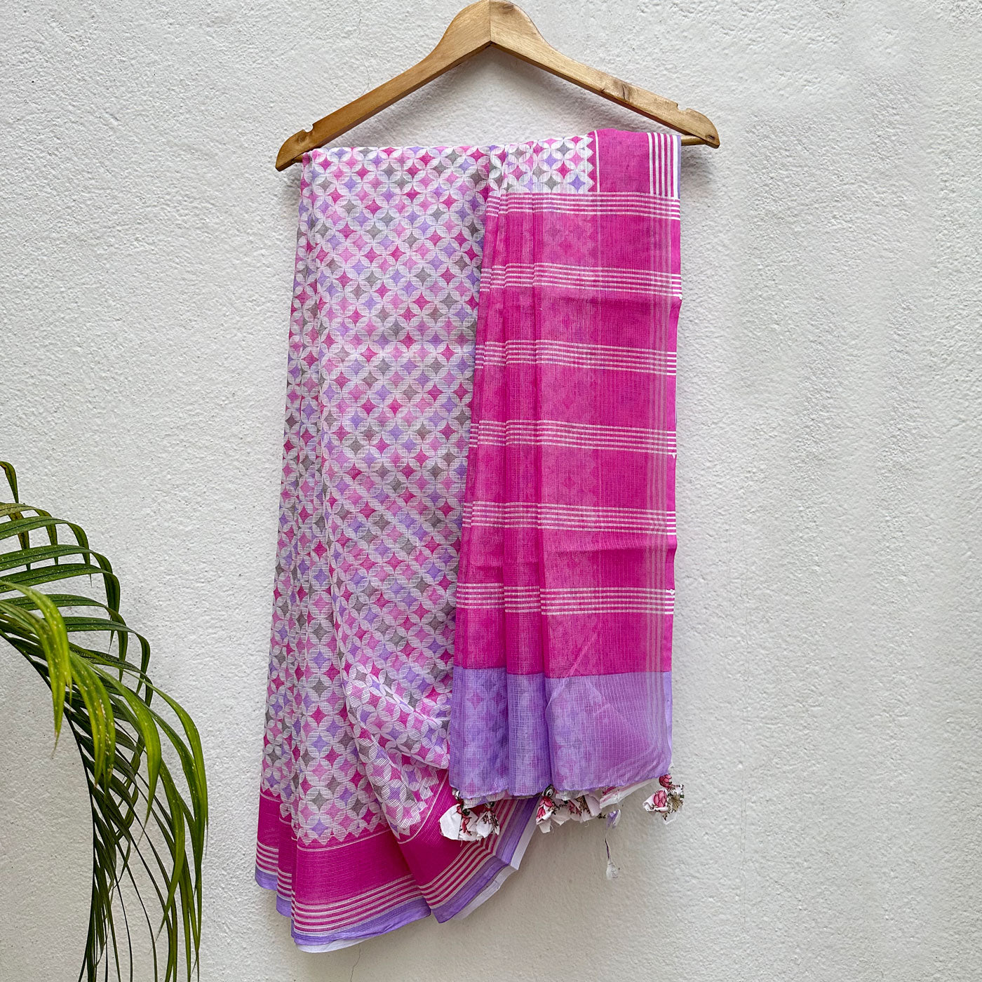 Raghuvansham Handblock Kota Doria Saree