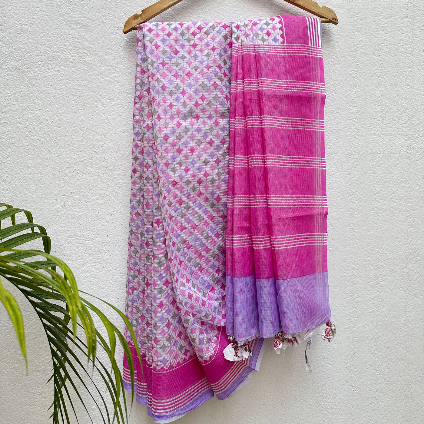 Raghuvansham Handblock Kota Doria Saree