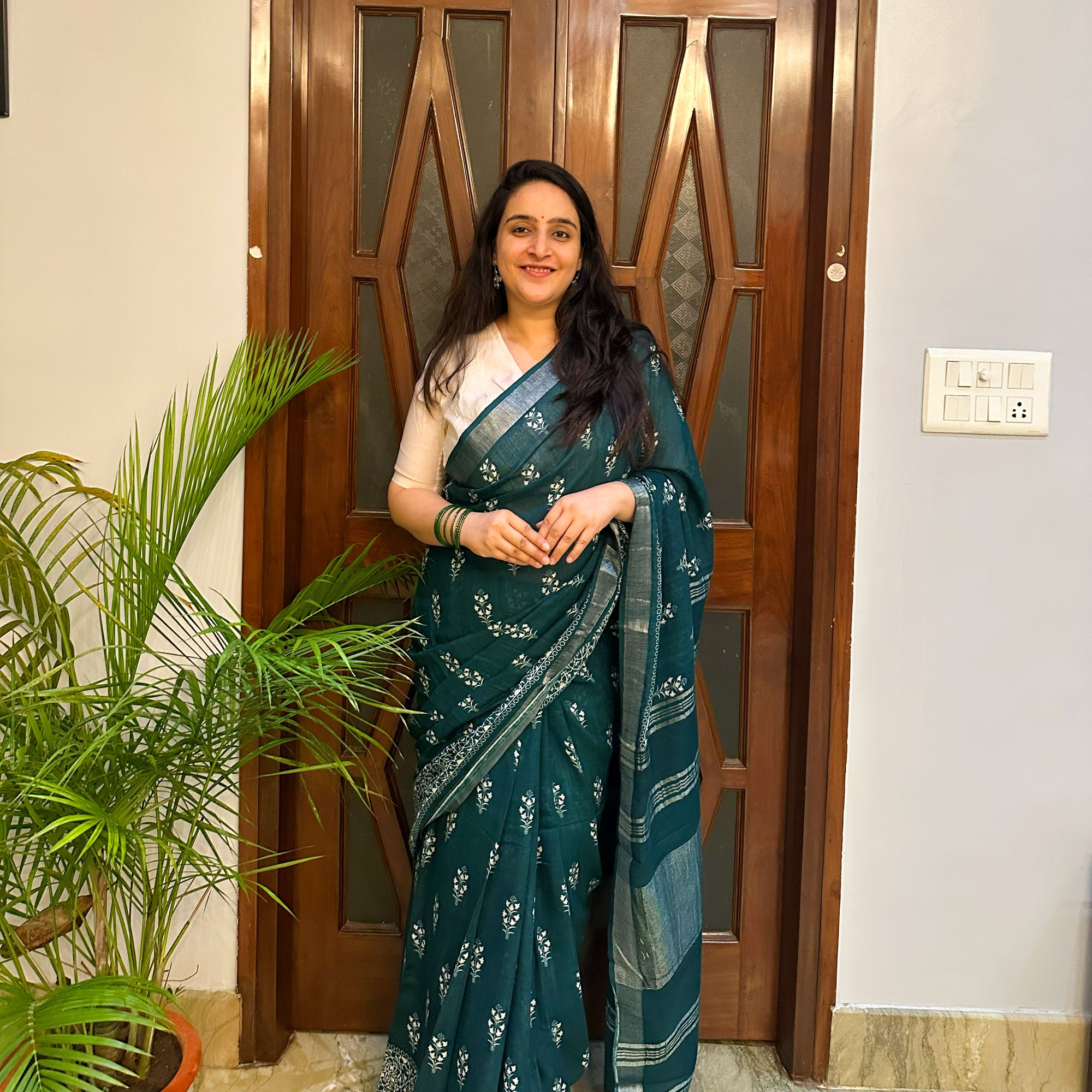 Rainforest Organic Linen Saree