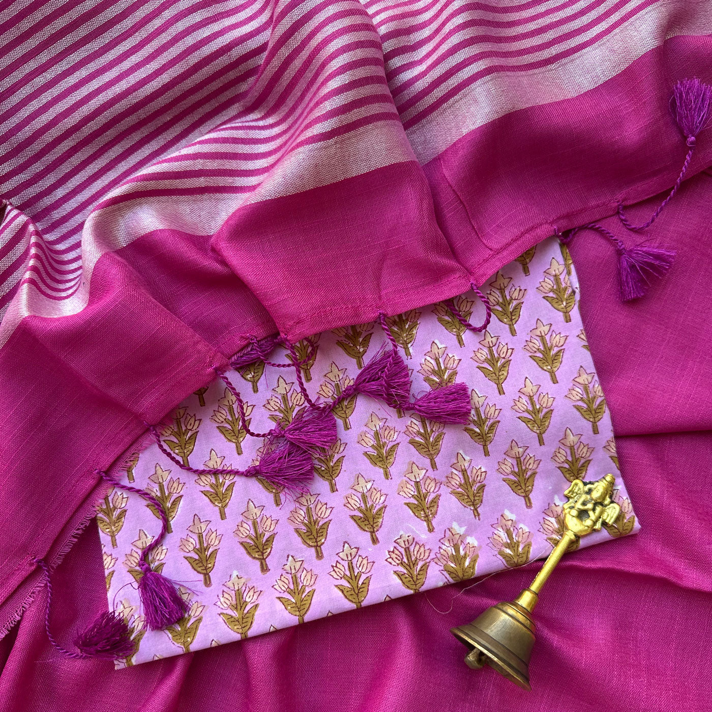 Rang De Basanti Cotton Saree with Printed Blouse