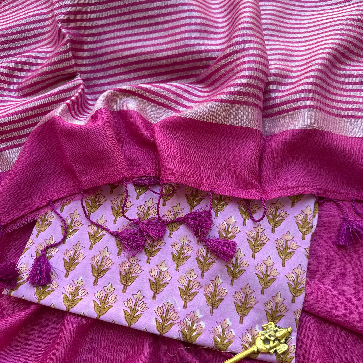 Rang De Basanti Cotton Saree with Printed Blouse