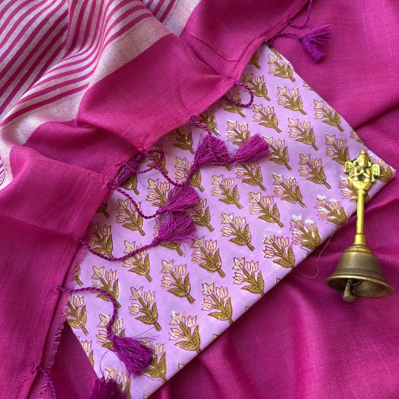 Rang De Basanti Cotton Saree with Printed Blouse